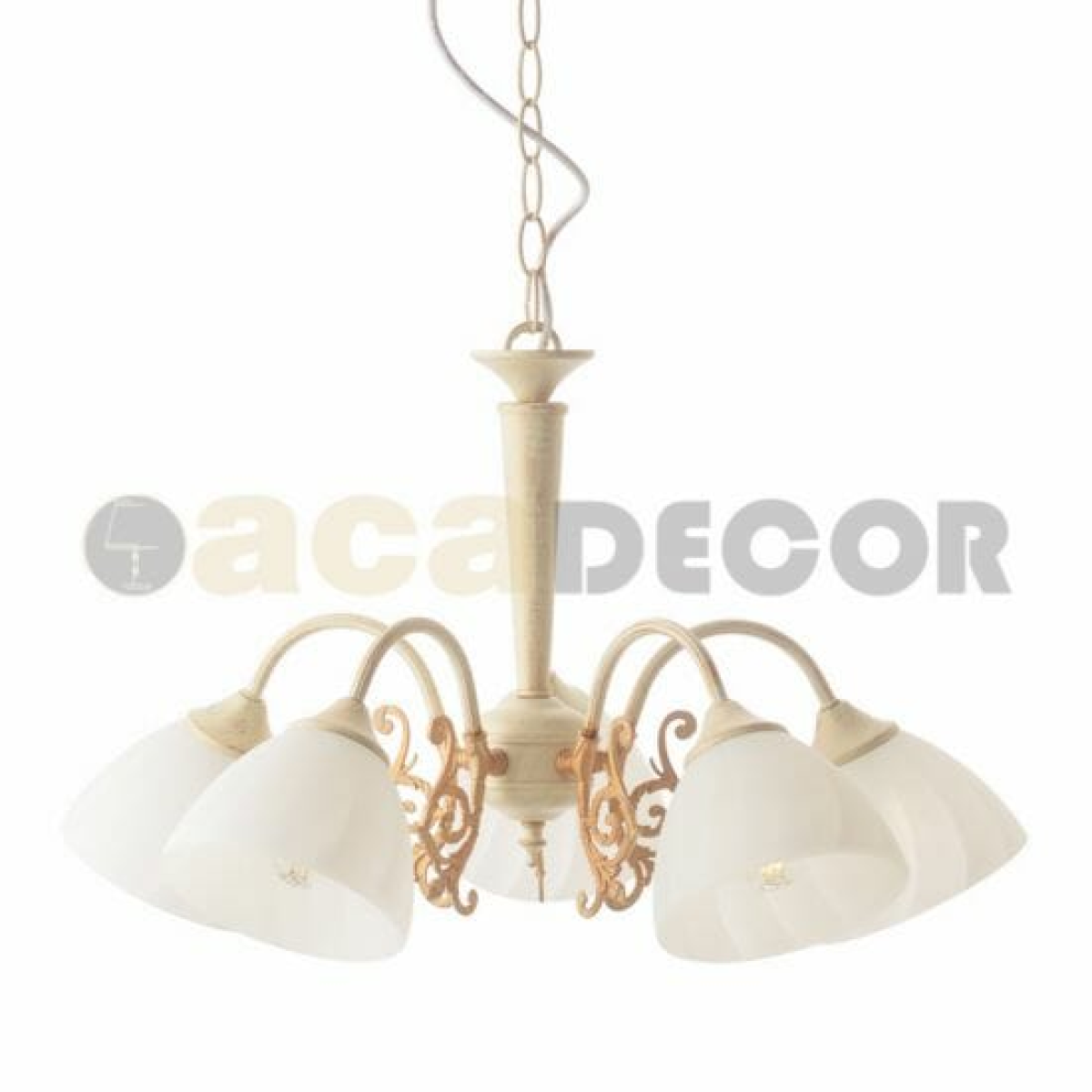 ACA ΚΡΕΜΑΣΤΟ Φ/Σ 5XE14 ΠΑΤΙΝΑ - ΛΕΥΚΟ ΓΥΑΛΙ Φ61cm PERONE