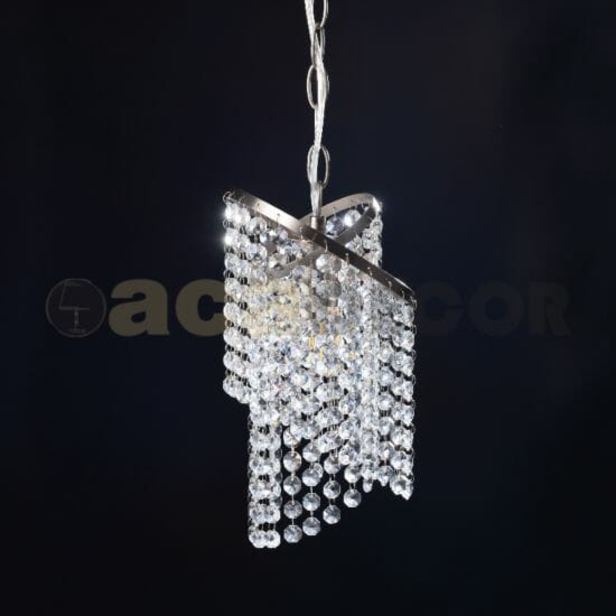 ACA ΚΡΕΜΑΣΤΟ Φ/Σ 1ΧΕ27 ΚΡΥΣΤΑΛΛΟ+ΝΙΚΕΛ Φ17,5ΧΗ84,5CM ELIZA