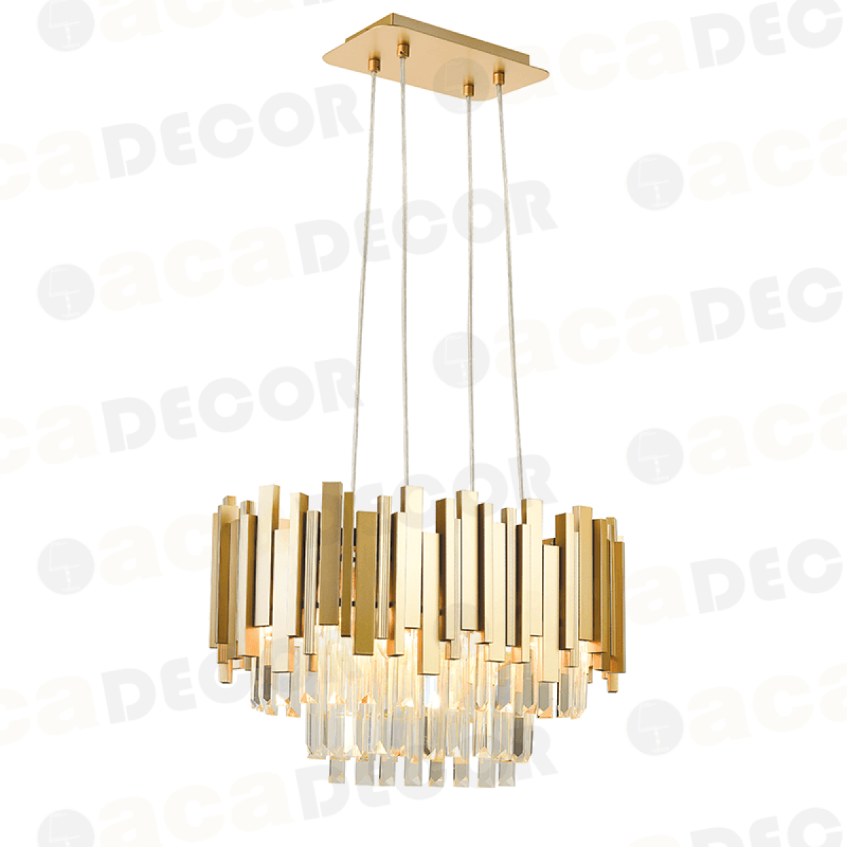 ACA ΚΡΕΜΑΣΤΟ Φ/Σ 4XE14 ΚΡΥΣΤΑΛΛΟ + ΧΡΥΣΟ ΜΕΤ/ΚΟ 50X30XH100CM EMPIRE