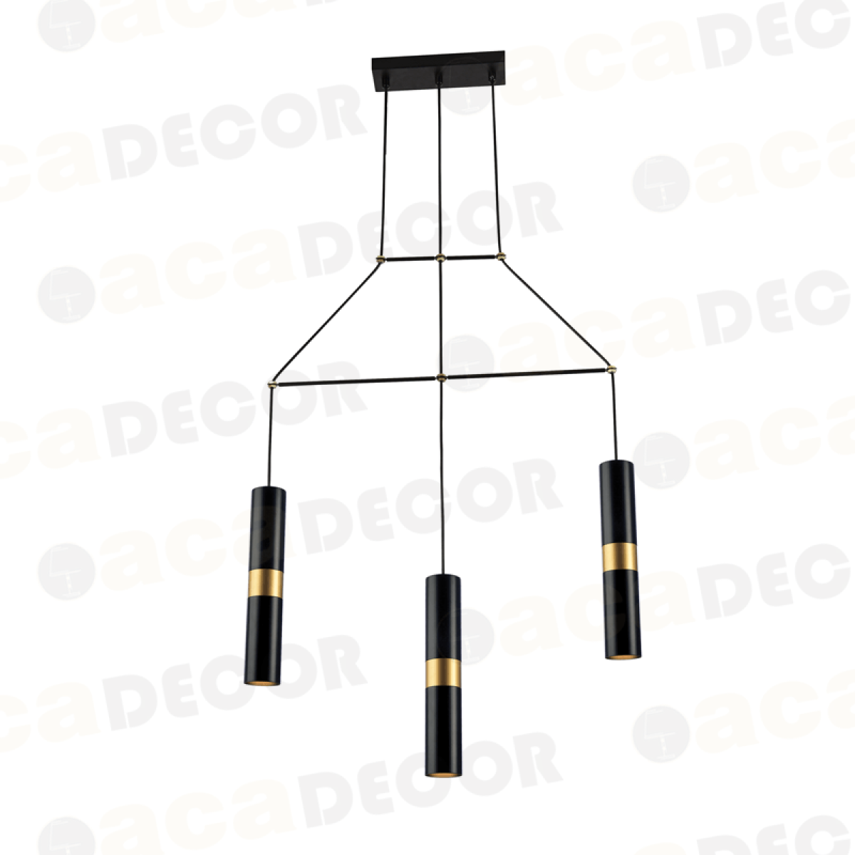 ACA   ΚΡΕΜΑΣΤΟ Φ/Σ 3XGU10 ΜΑΥΡΟ ΜΕΤΑΛΛΙΚΟ 66X8XH150CM DA VINCI