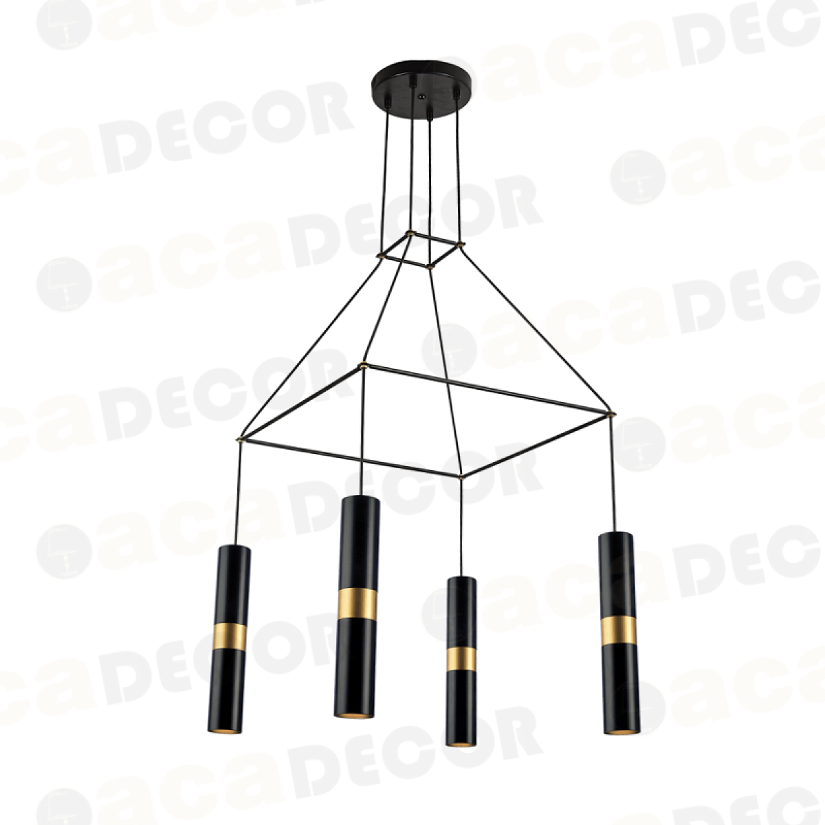 ACA   ΚΡΕΜΑΣΤΟ Φ/Σ 4XGU10 ΜΑΥΡΟ ΜΕΤΑΛΛΙΚΟ 56X56XH150CM DA VINCI