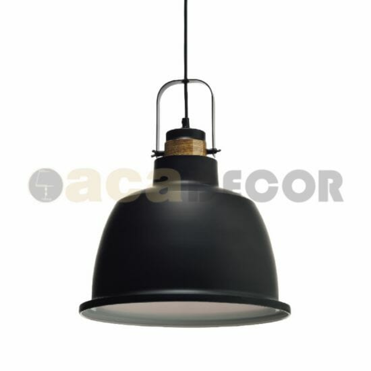 ACA ΚΡΕΜΑΣΤΟ Φ/Σ 1XE27 ΜΕΤΑΛΛΙΚΟ ΜΑΥΡΟ+ΑΠΟΧΡ. ΞΥΛΟΥ Φ35ΧΗ145CM ERNEST