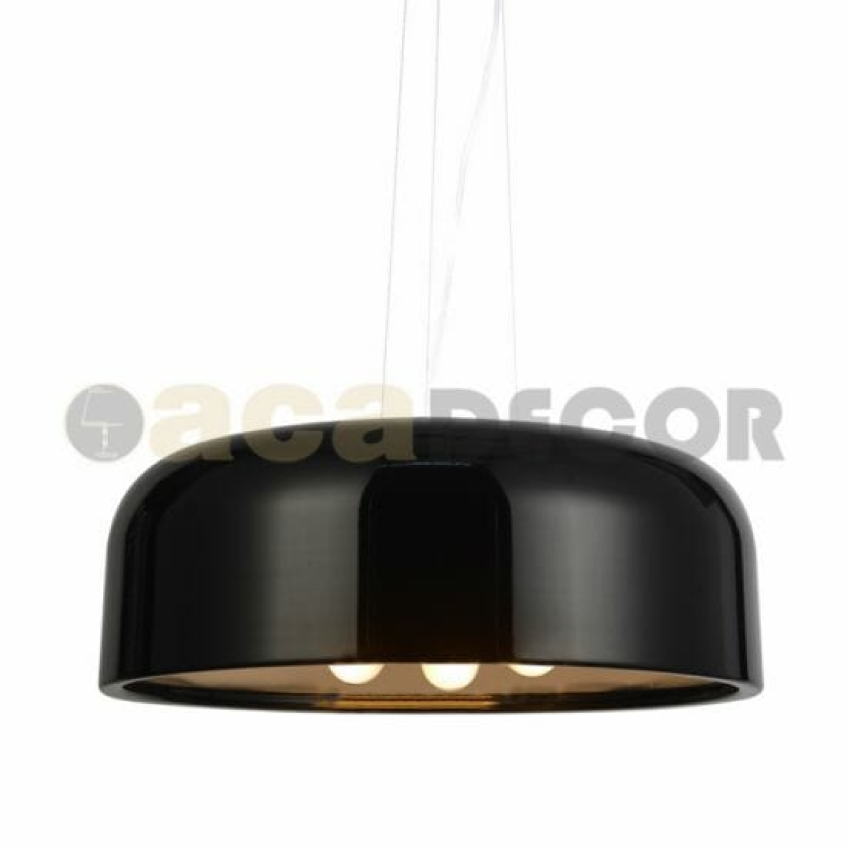 ACA ΚΡΕΜΑΣΤΟ Φ/Σ 3XE27 ΜΕΤΑΛΛΙΚΟ ΜΑΥΡΟ Φ48cm SALON
