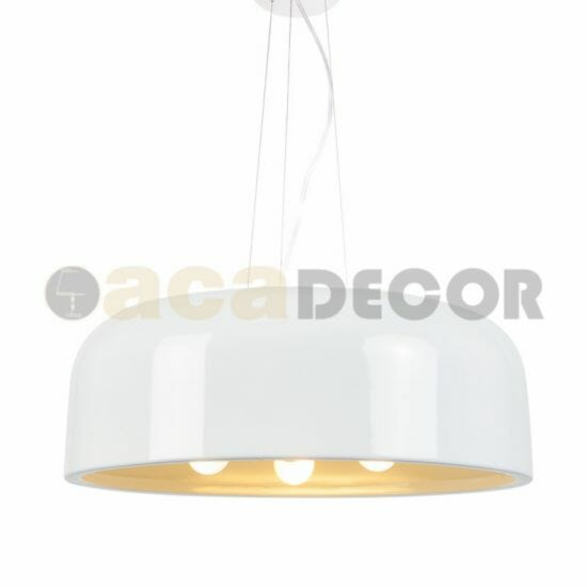 ACA ΚΡΕΜΑΣΤΟ Φ/Σ 3XE27 ΜΕΤΑΛΛΙΚΟ ΛΕΥΚΟ Φ48cm SALON