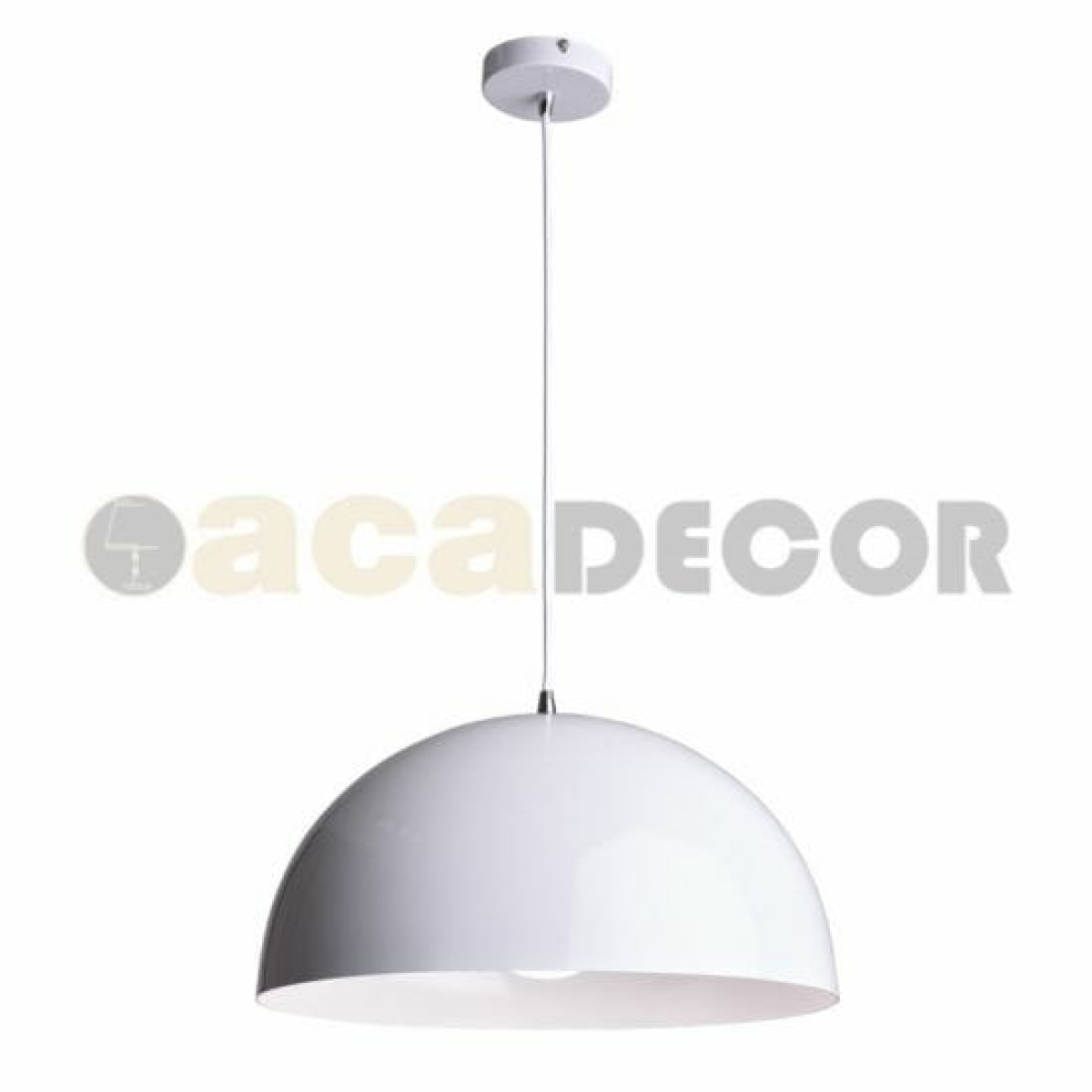 ACA ΚΡΕΜΑΣΤΟ Φ/Σ 1XE27 ΜΕΤΑΛΛΙΚΟ ΛΕΥΚΟ Φ40cm MELINA