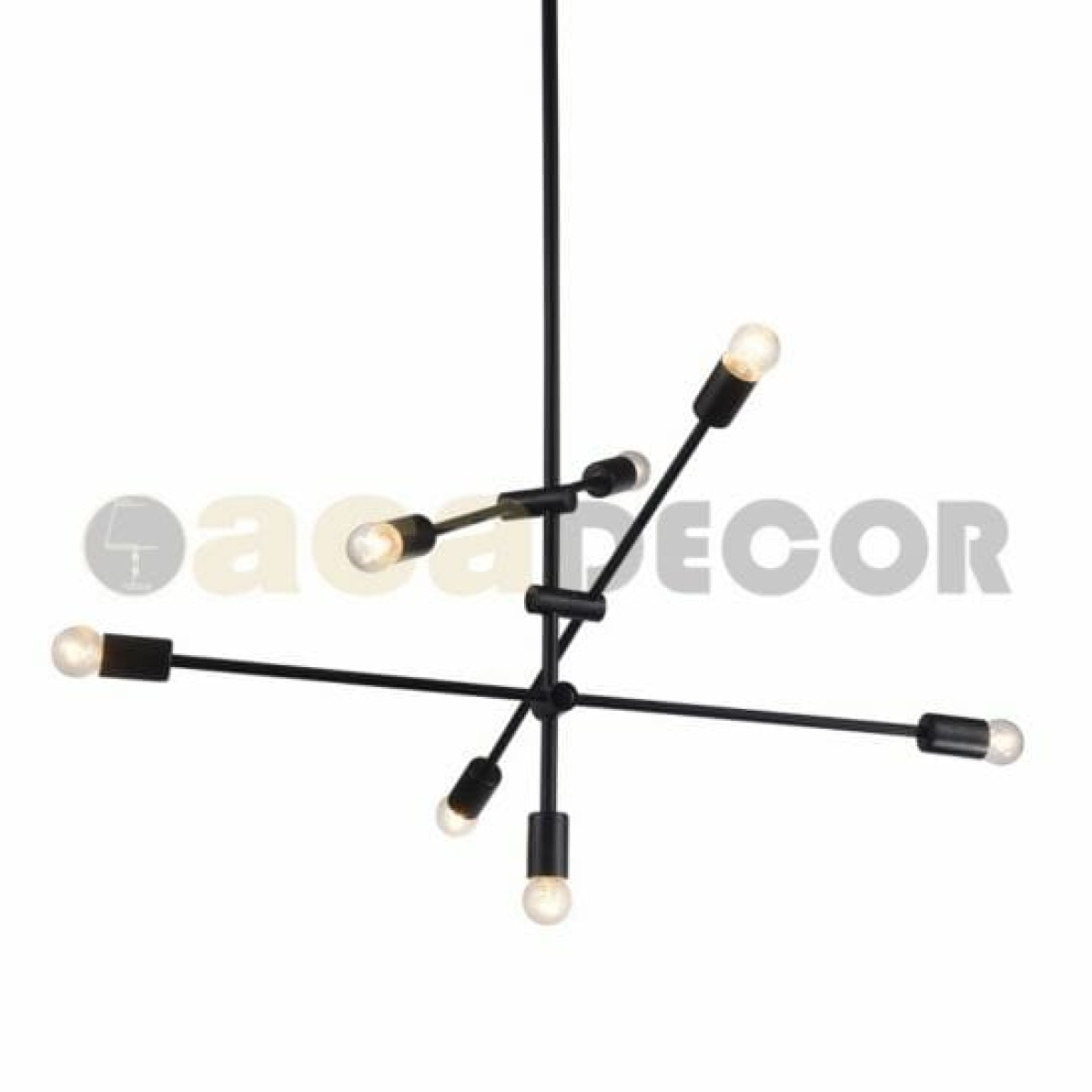 ACA ΚΡΕΜΑΣΤΟ Φ/Σ 7ΧΕ27 ΜΕΤΑΛΛΙΚΟ ΜΑΥΡΟ Φ80ΧΗ130CM LUTHER