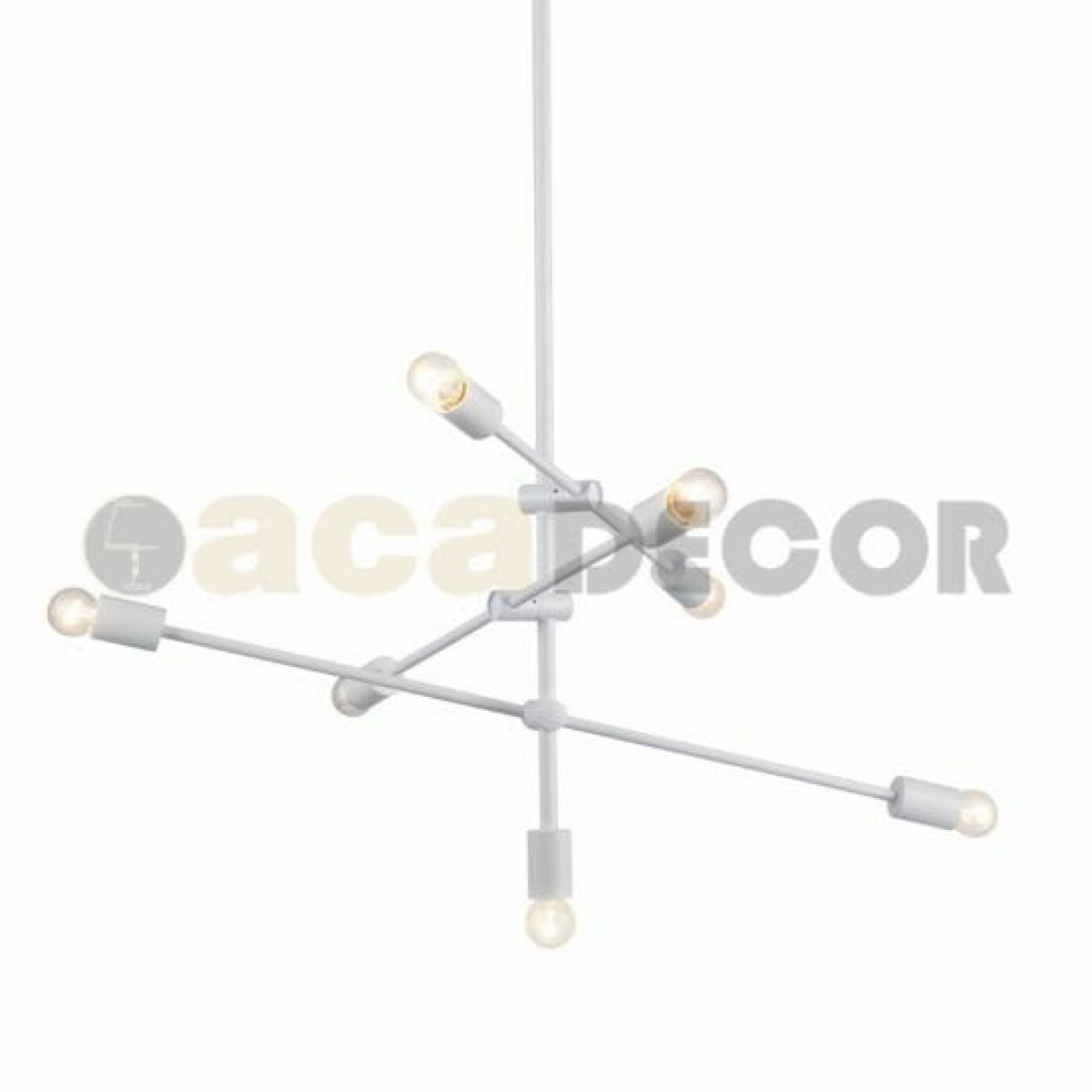 ACA ΚΡΕΜΑΣΤΟ Φ/Σ 7ΧΕ27 ΜΕΤΑΛΛΙΚΟ ΛΕΥΚΟ Φ80ΧΗ130CM LUTHER