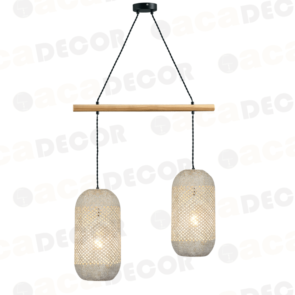 ACA ΚΡΕΜΑΣΤΟ Φ/Σ 2ΧΕ27 RATTAN+ΞΥΛΟ 60X20XH120CM COCONUT