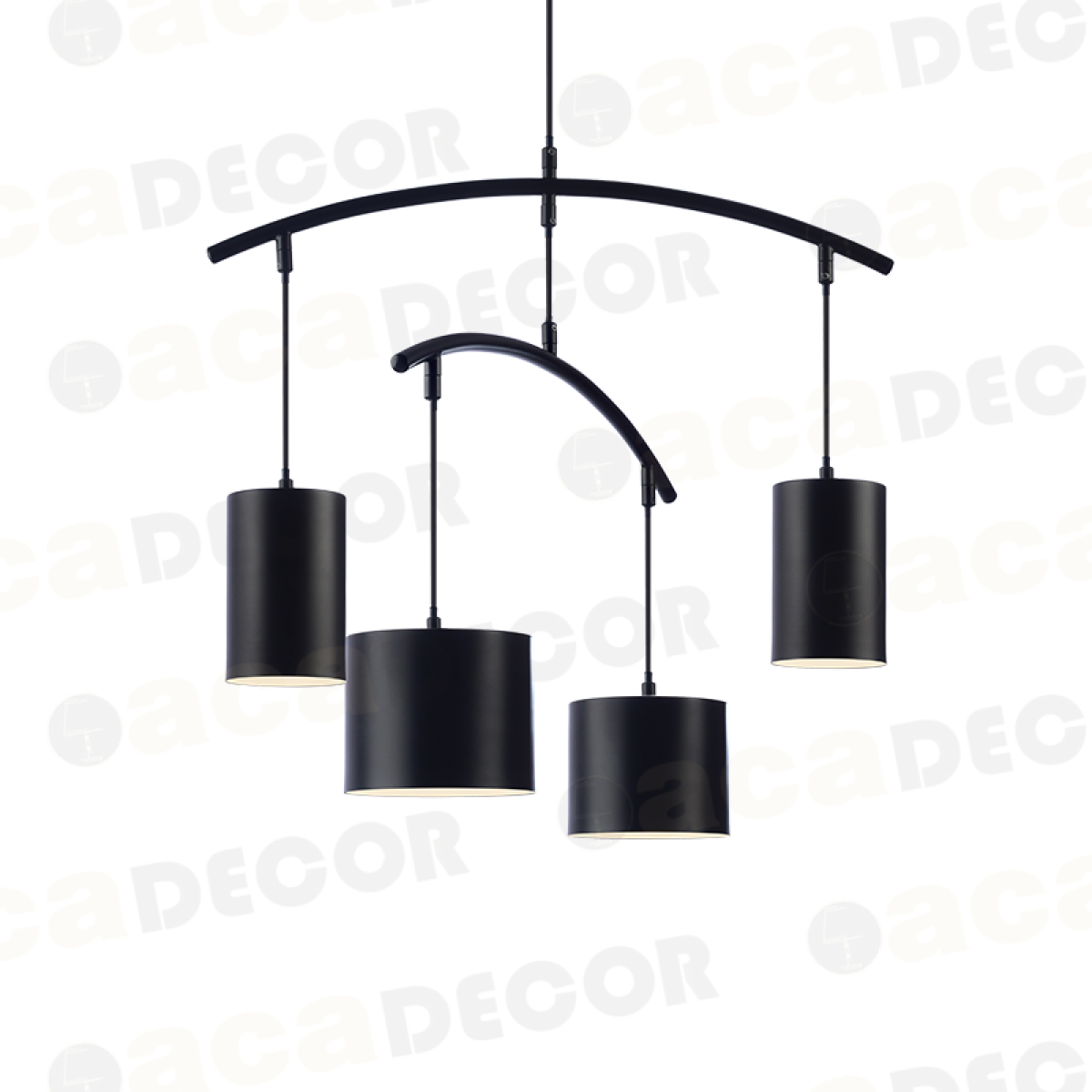 ACA ΚΡΕΜΑΣΤΟ Φ/Σ 4ΧΕ27 ΜΑΥΡΟ ΜΕΤ/ΚΟ Φ60XH150CM ESCALA