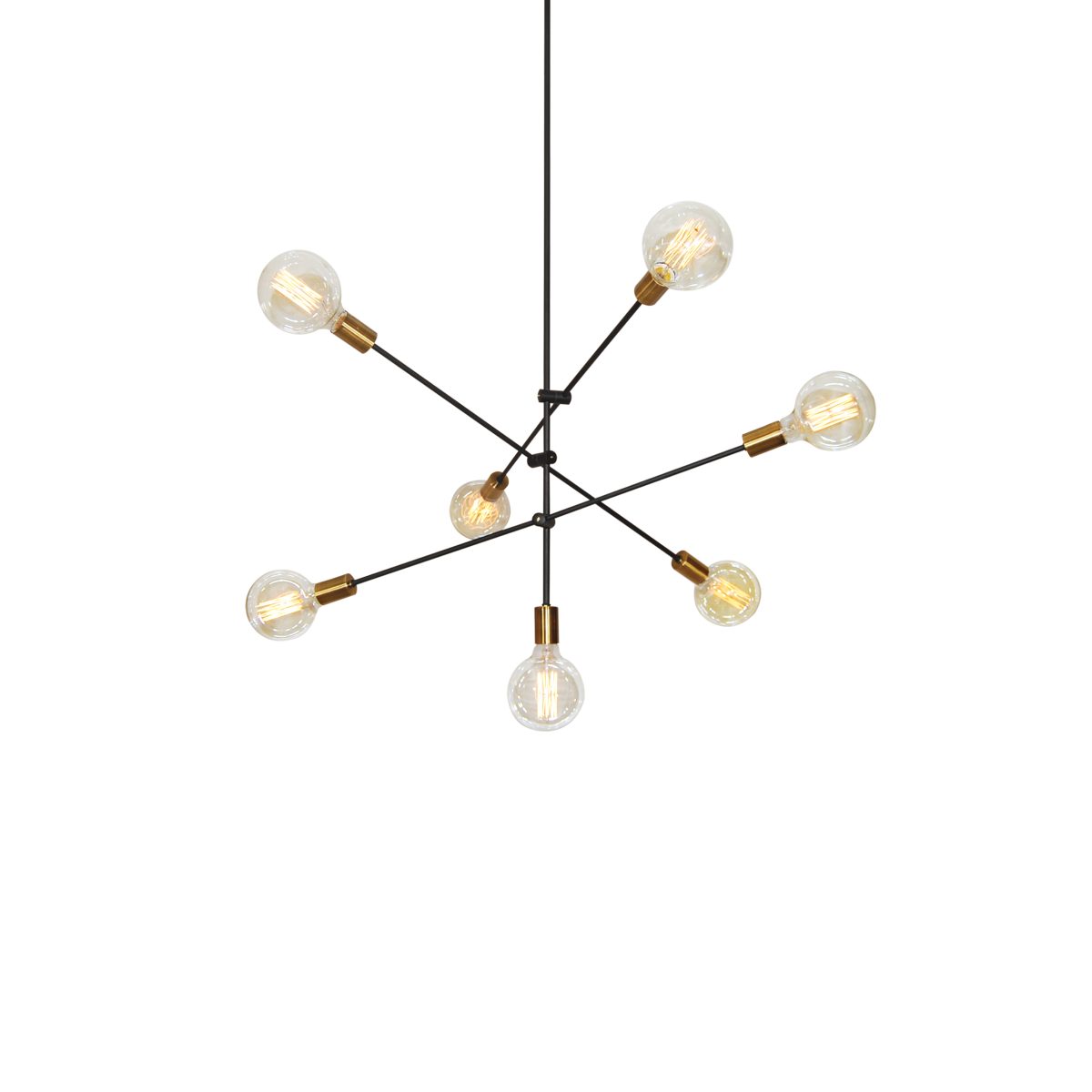 Home Lighting SE 136-7 CODY PENDANT BLACK & BRUSHED BRASS Δ4