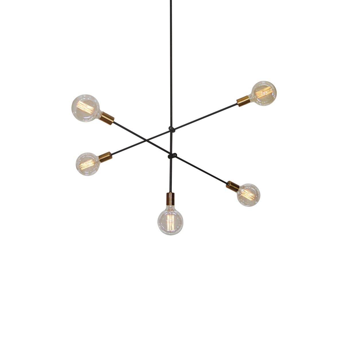 Home Lighting SE 136-5 CODY PENDANT BLACK & BRUSHED BRASS Δ4