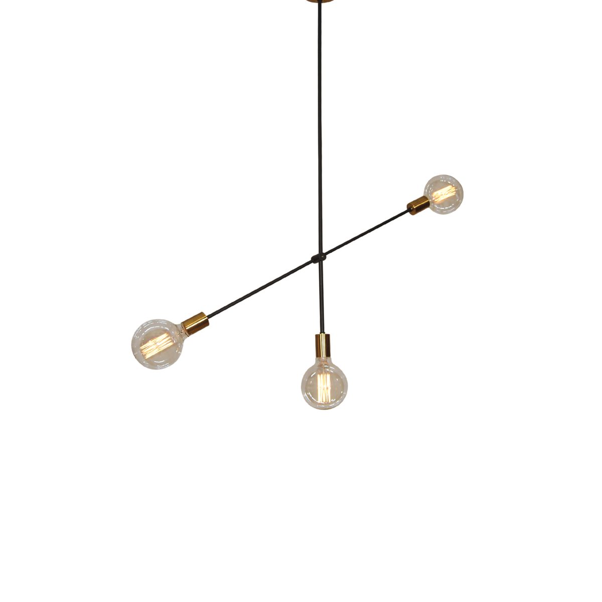 Home Lighting SE 136-3 CODY PENDANT BLACK & BRUSHED BRASS B1