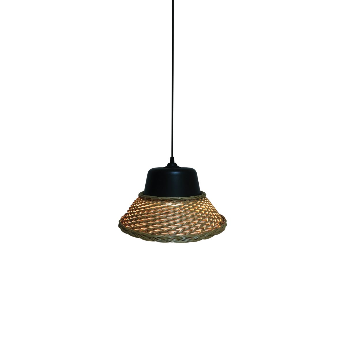 Home Lighting L-W-1702 MINE PENDANT LAMP BLACK & NATURAL Z5