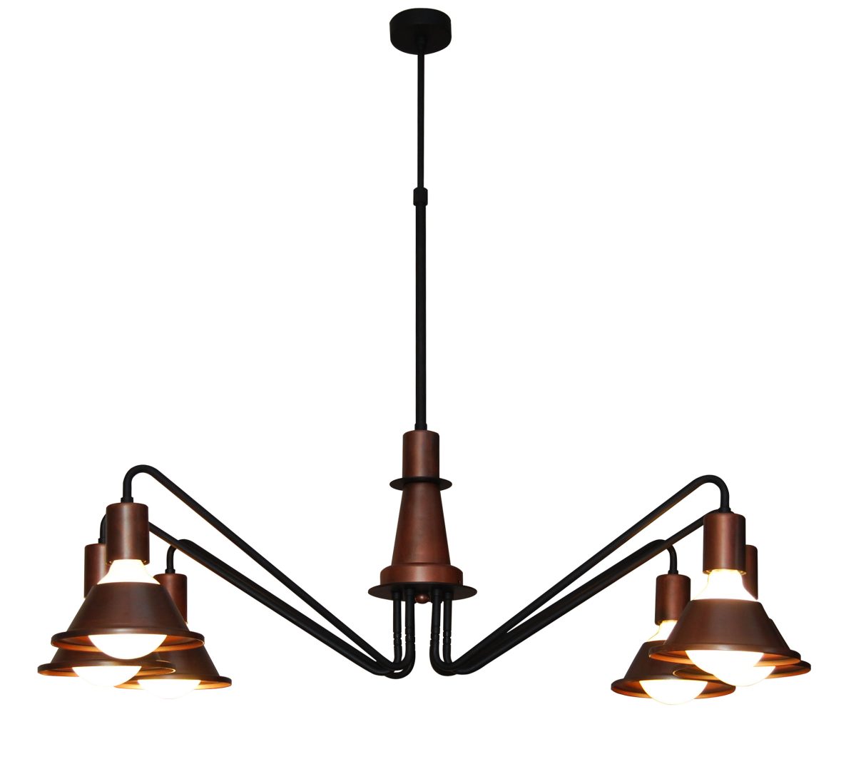 Home Lighting HL-3521-6 EMILY OLD COPPER & BLACK PENDANT