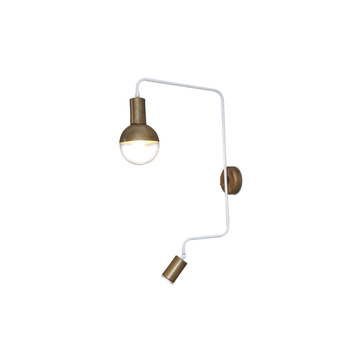 Home Lighting HL-3555-2S CALLIE OLD BRONZE & WHITE WALL LAMP
