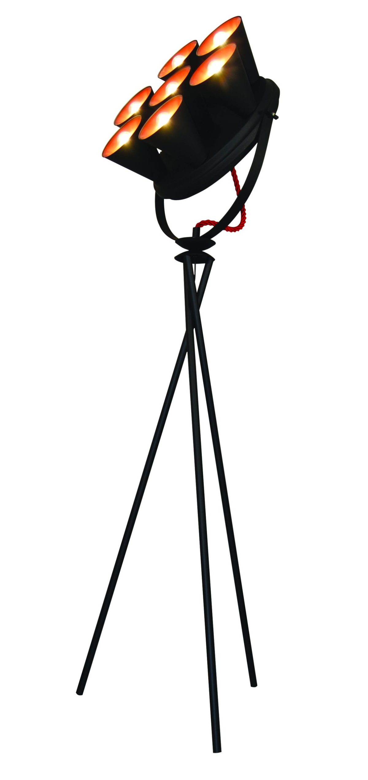 Home Lighting HL-3578-7F BRANDON BLACK & MAT COPPER FLOOR LAMP