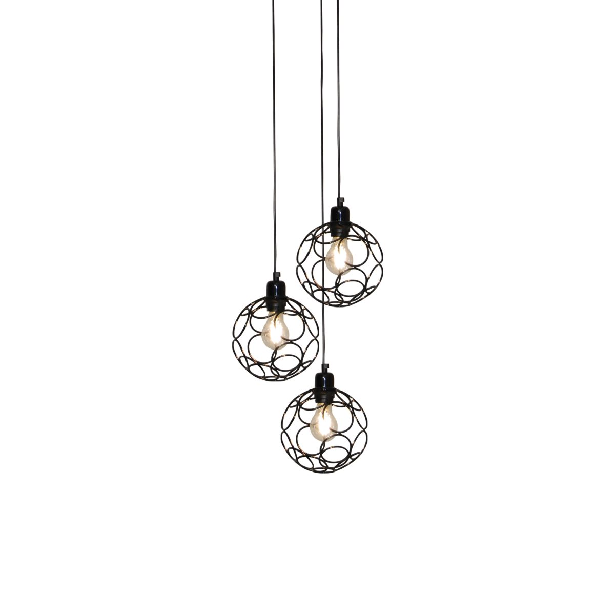 Home Lighting HL-3588-3 ALINE BLACK PENDANT