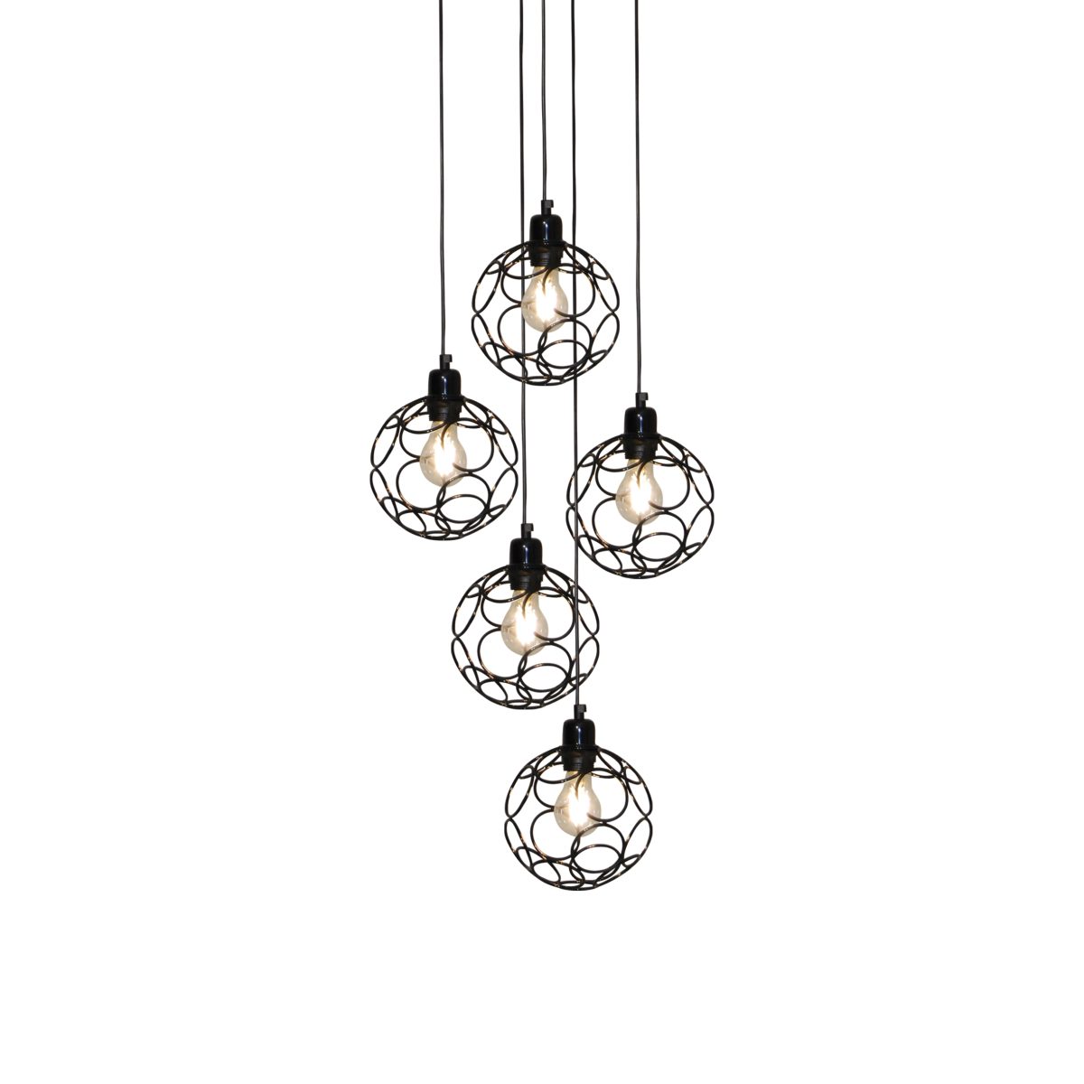 Home Lighting HL-3588-5 ALINE BLACK PENDANT