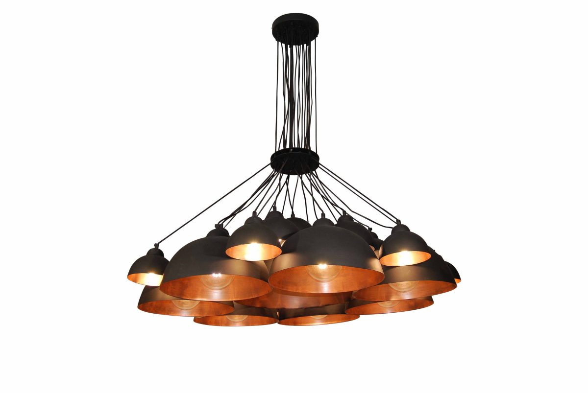 Home Lighting HL-3591-XXL CONALL BLACK & OLD COPPER PENDANT
