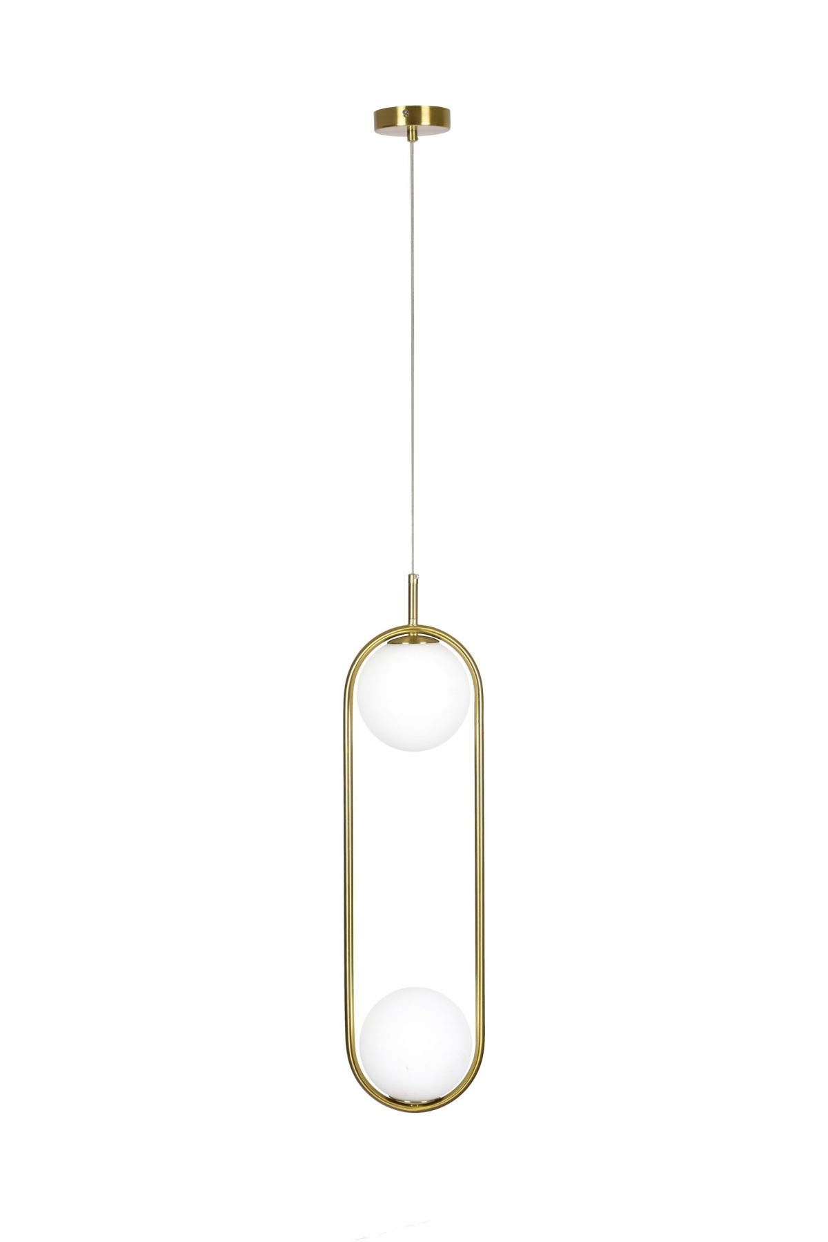 Home Lighting SE 110-2 PRATO PENDANT BRASS GOLD WITH 2 OPAL GLASSES Φ15 Γ4