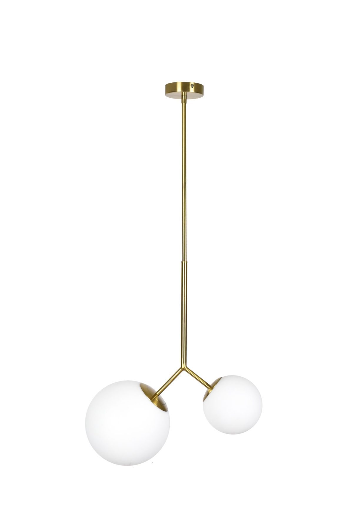 Home Lighting SE 110-15-23 PRATO PENDANT BRASS GOLD WITH 2 OPAL GLASSES Φ15,23 Γ4