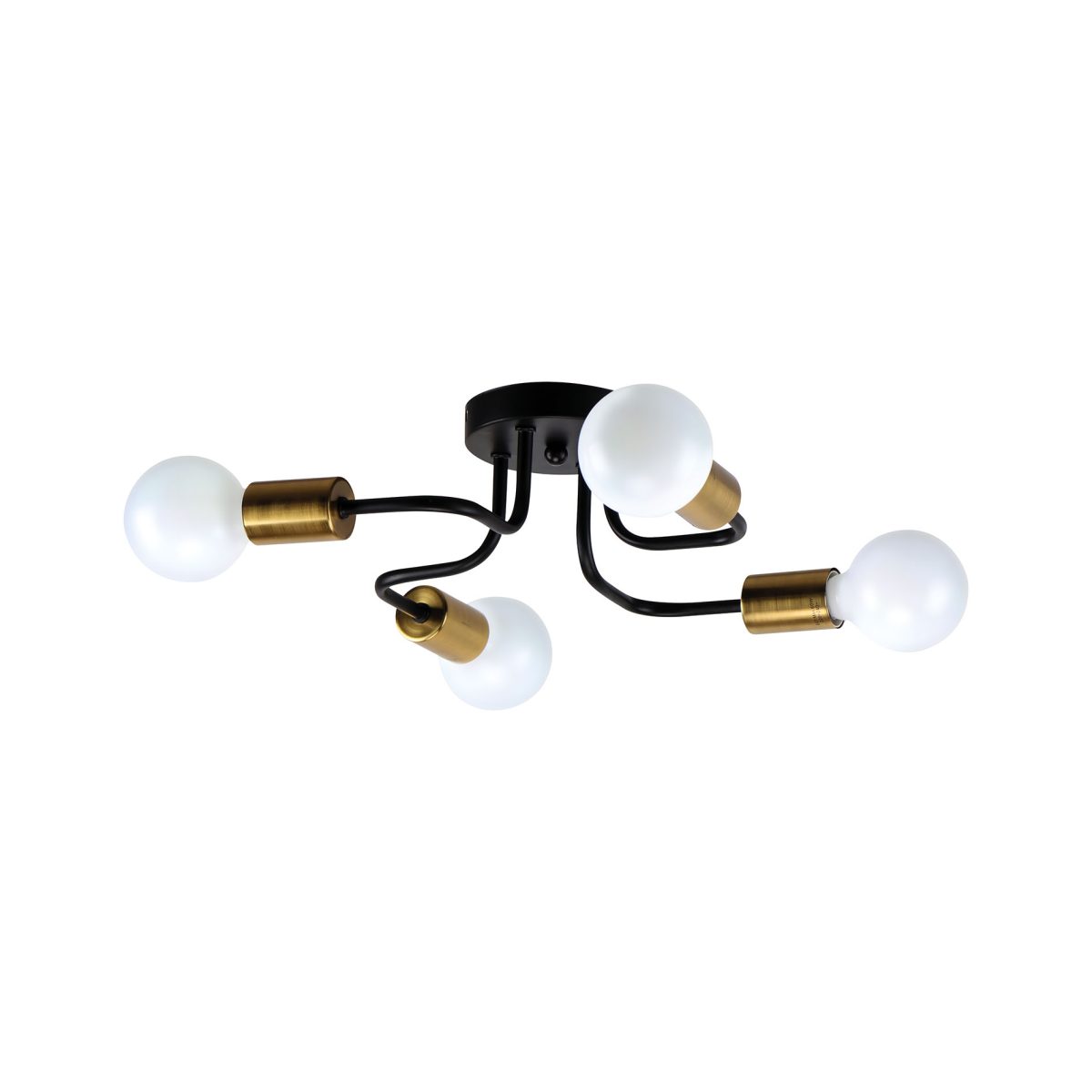 Home Lighting KQ 2633/4 MILES BLACK AND BRASS GOLD CEILING LAMP Δ4