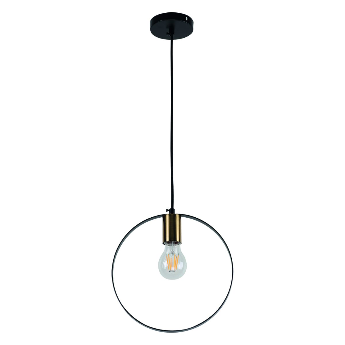 Home Lighting KQ 9016-1P HOOP PENDANT BLACK & BRUSHED BRASS Γ4