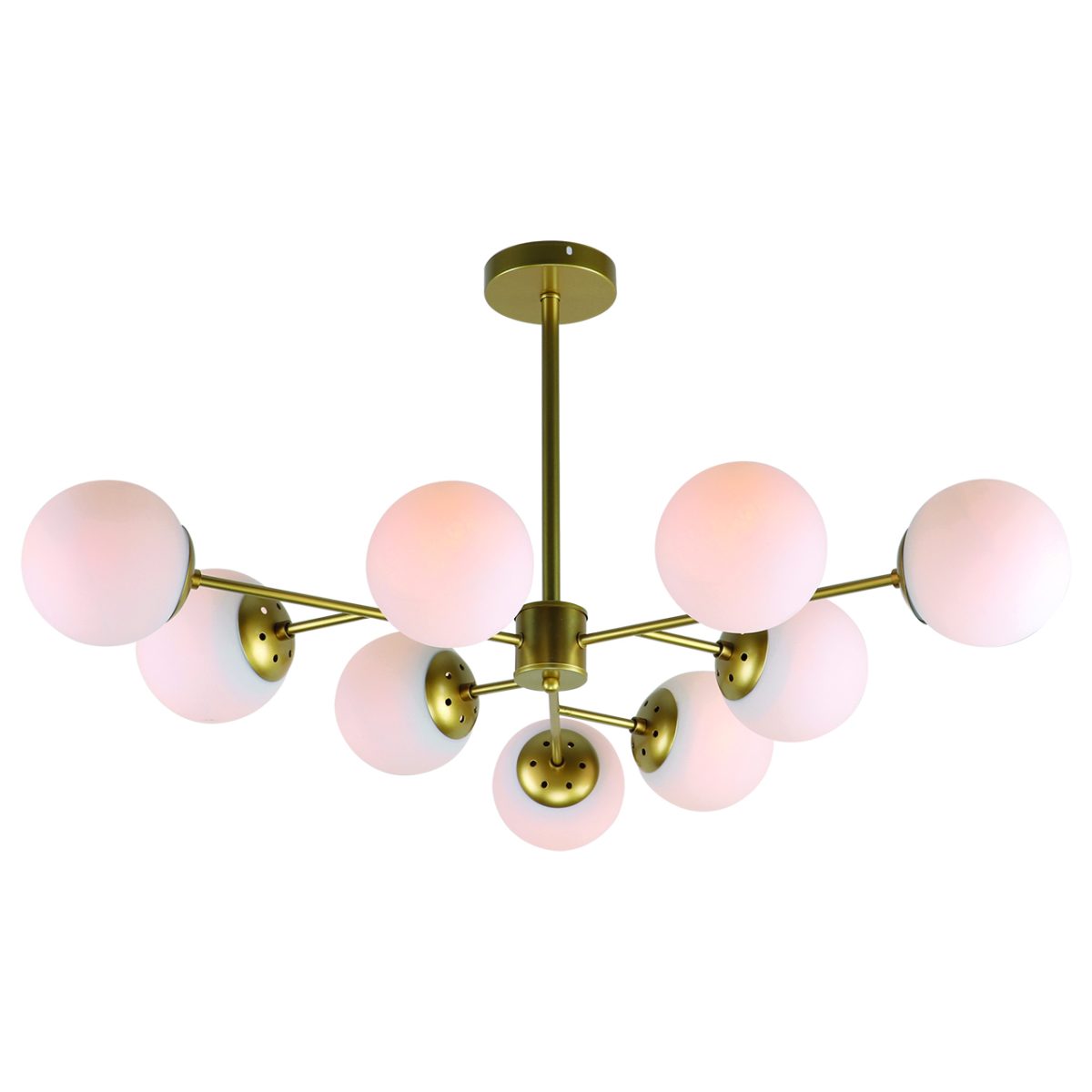 Home Lighting KQ S0980-9 NERVO PENDANT GOLD WITH OPAL GLASSES Β2