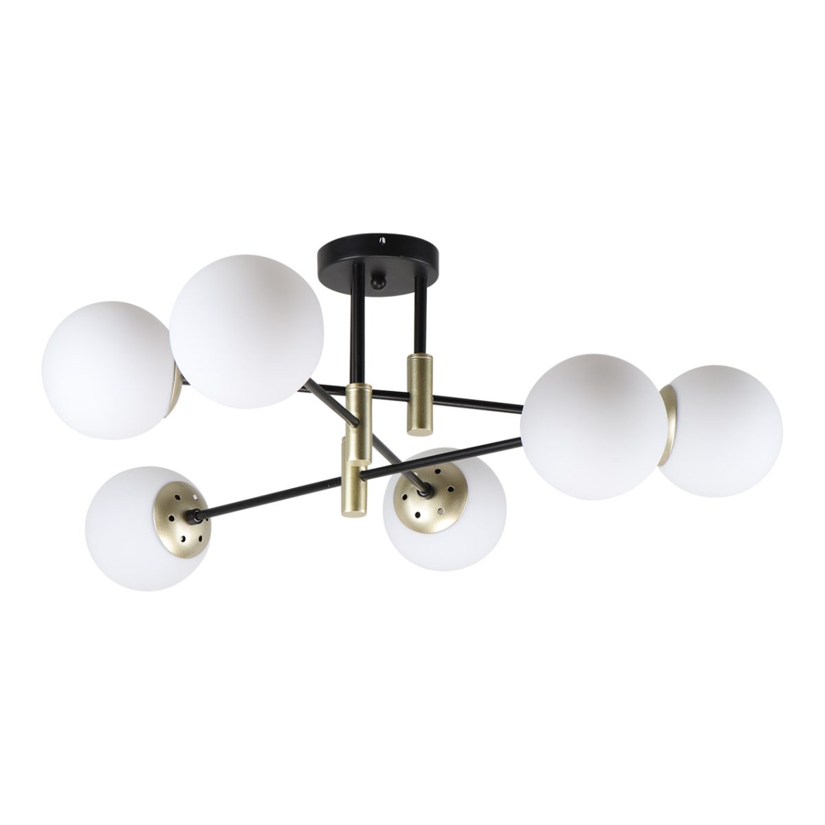 Home Lighting KQ S0982-6 CROSS BLACK AND GOLD CEILING Ε3