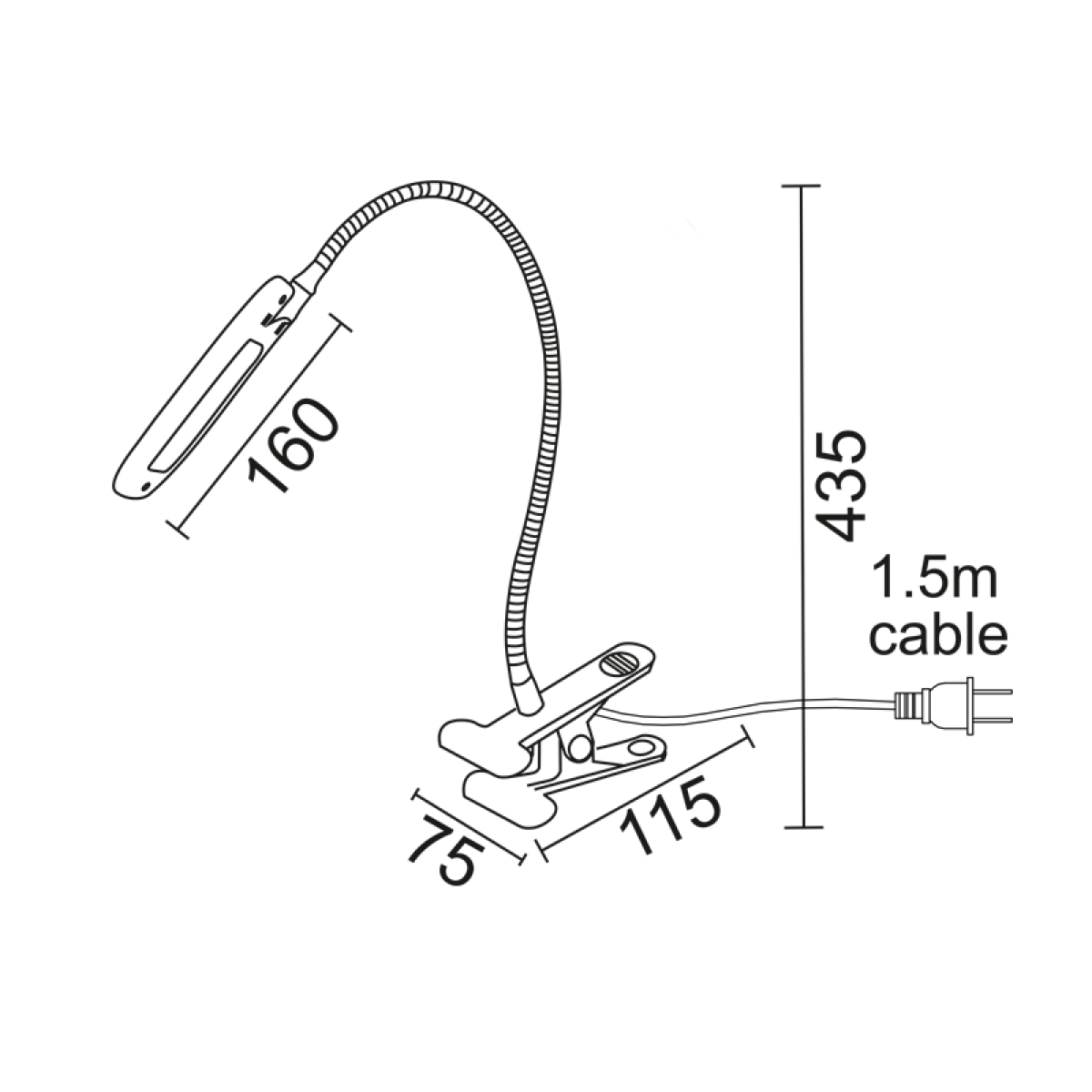 ACA LED ΓΡΑΦΕΙΟΥ 5W ΜΑΥΡΟ 4000K+ΣΠΙΡΑΛ+ΚΛΙΠ230V7,5X11,5XH43,5CM BAZ2 - Image 2