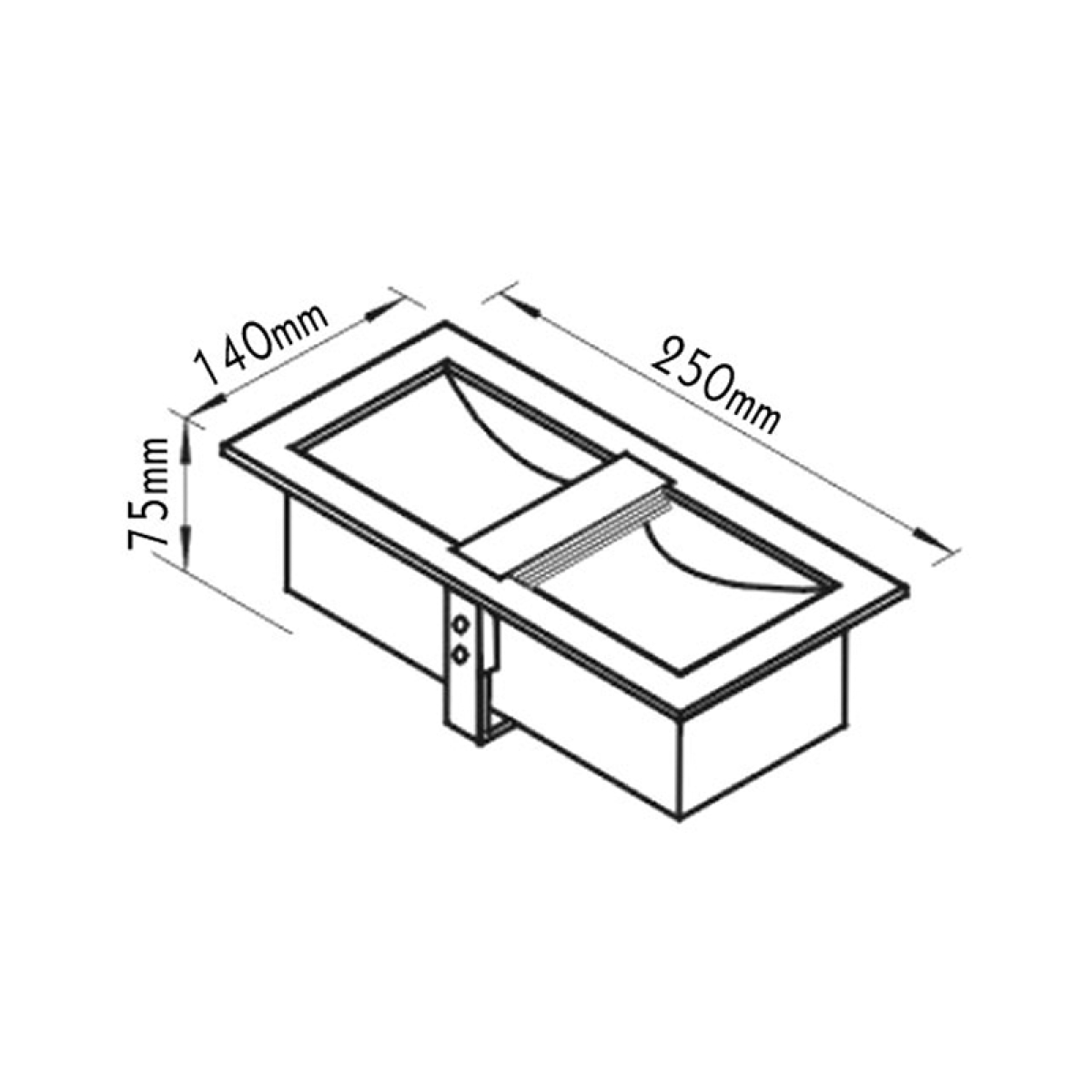 ACA ΠΛΑΦΟΝ ΧΩΝΕΥΤΟ G5,3 2X50W - Image 2
