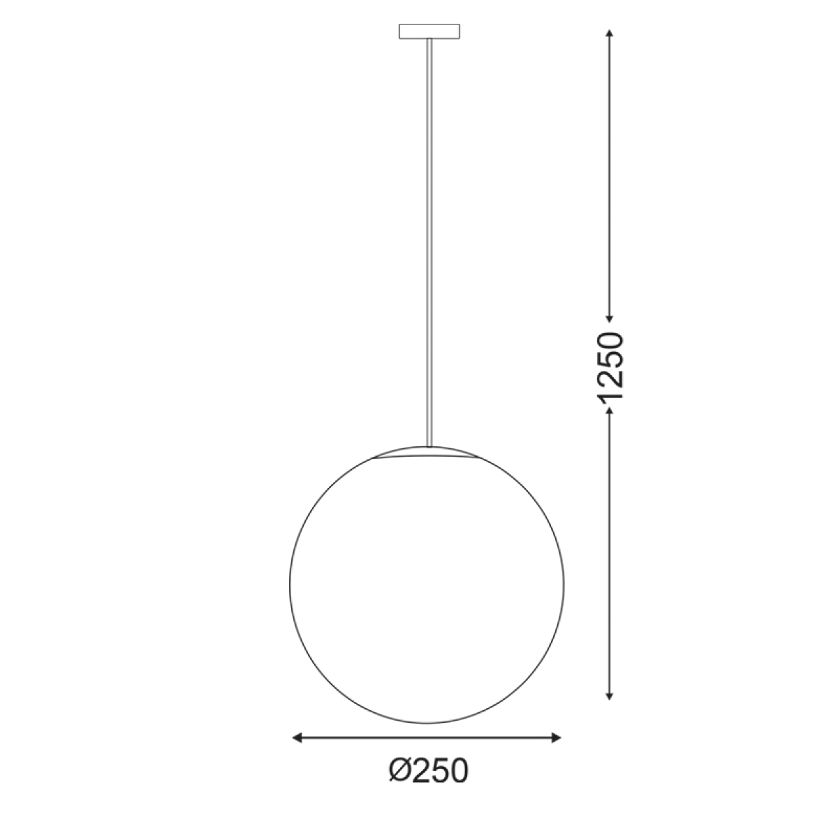 ACA HANG LIGHT PMM Φ250 PMM OPAL ΜΑΥΡΟ ΚΑΛΩΔΙΟ ΡΟΖΕΤΑ - Image 2