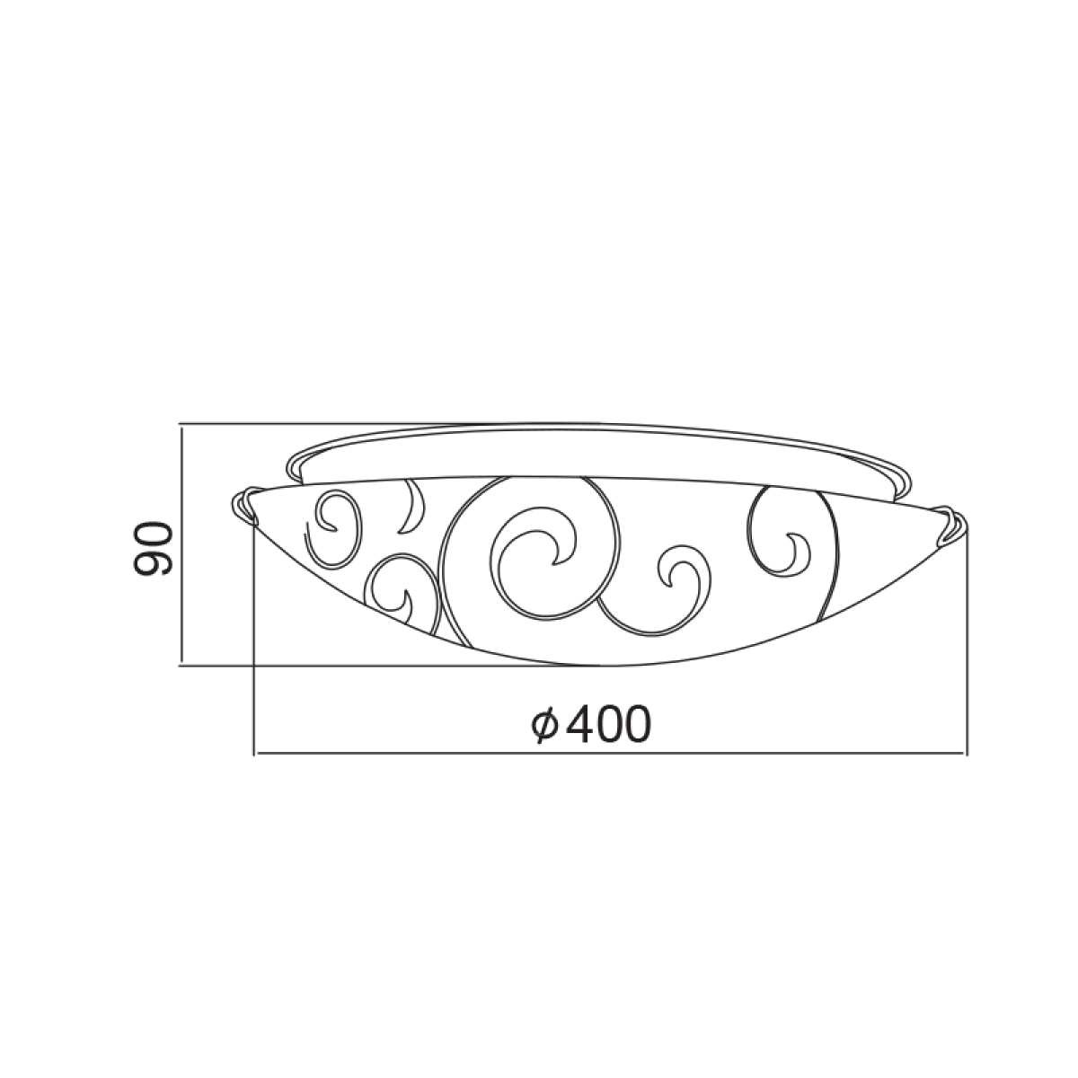 ACA ΠΛΑΦΟΝΙΕΡΑ ΛΕΥΚΗ ΜΕ ΣΧΕΔΙΑ Φ40CM 3ΧE27 CHAPLIN - Image 2