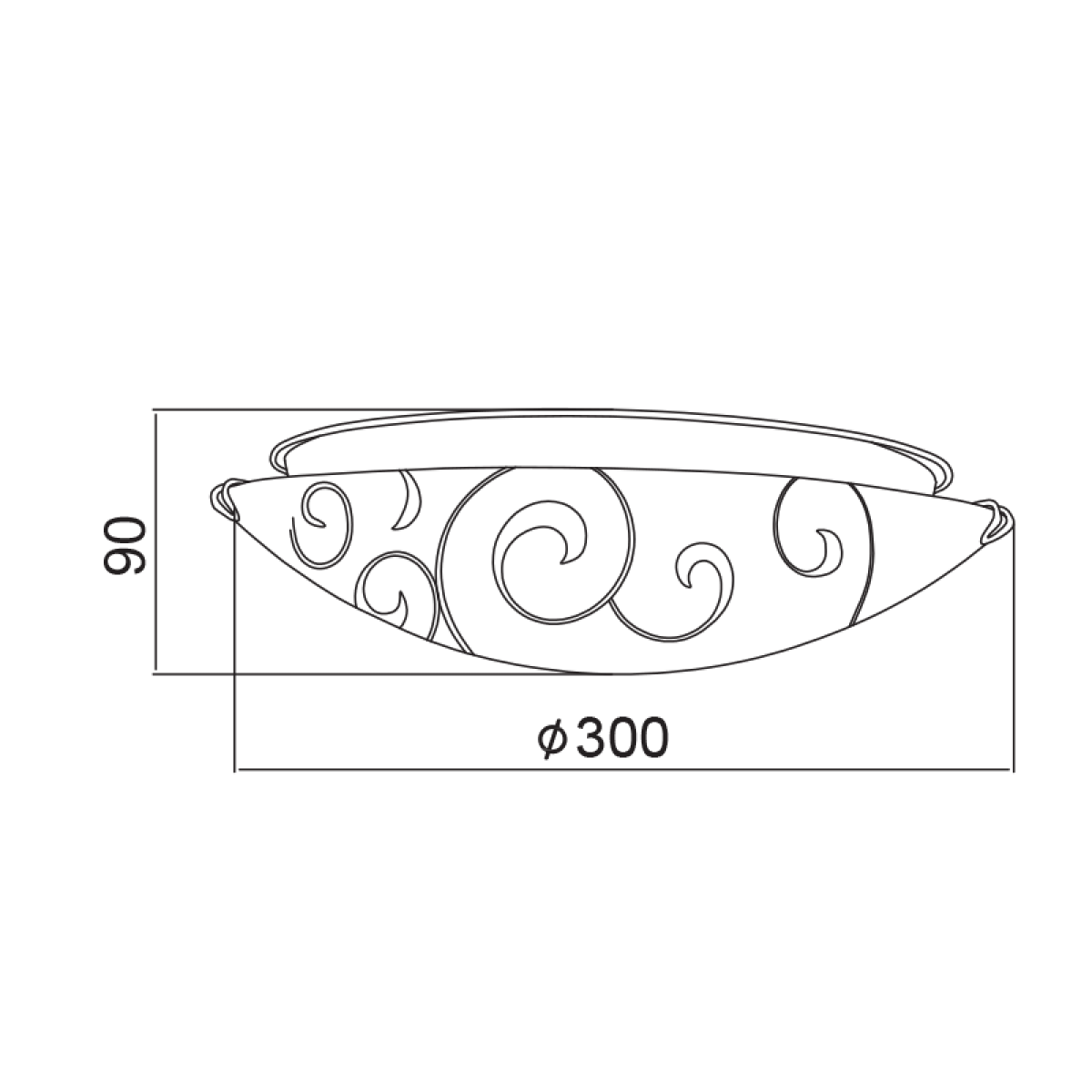 ACA ΠΛΑΦΟΝΙΕΡΑ ΛΕΥΚΗ ΜΕ ΣΧΕΔΙΑ Φ30CM 2ΧE27 CHAPLIN - Image 2