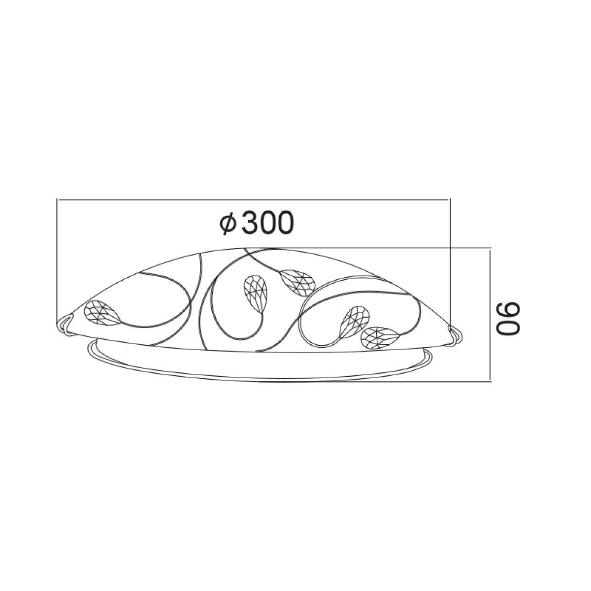 ACA ΠΛΑΦΟΝΙΕΡΑ ΜΕ ΚΡΥΣΤΑΛΛΟ Φ30CM 2ΧΕ27 ANYA - Image 2