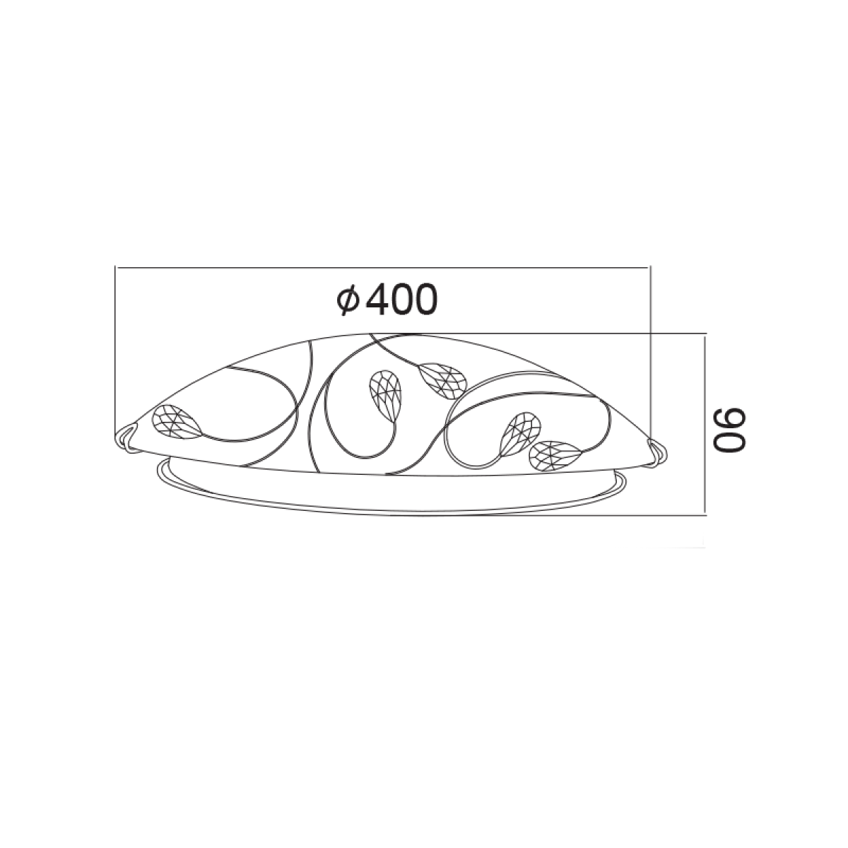 ACA ΠΛΑΦΟΝΙΕΡΑ ΜΕ ΚΡΥΣΤΑΛΛΟ Φ40CM 3ΧΕ27 ANYA - Image 2