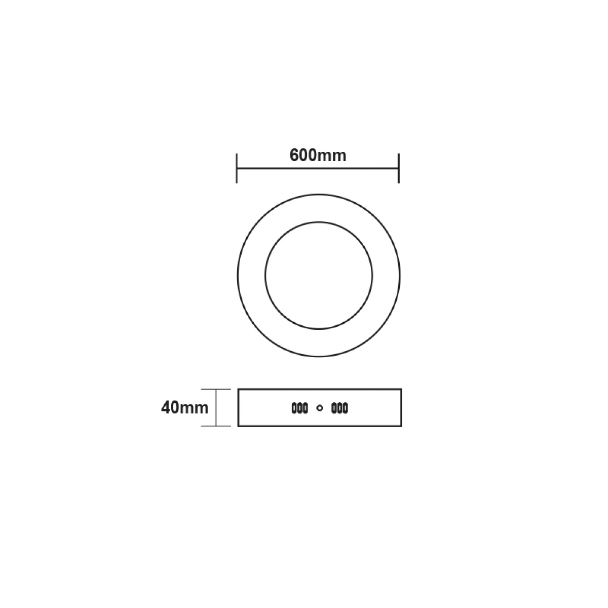 ACA LED SLIM PANEL WHITE ROUND CEIL. 48W 3000K 3760Lm Φ600 230V Ra80 - Image 2