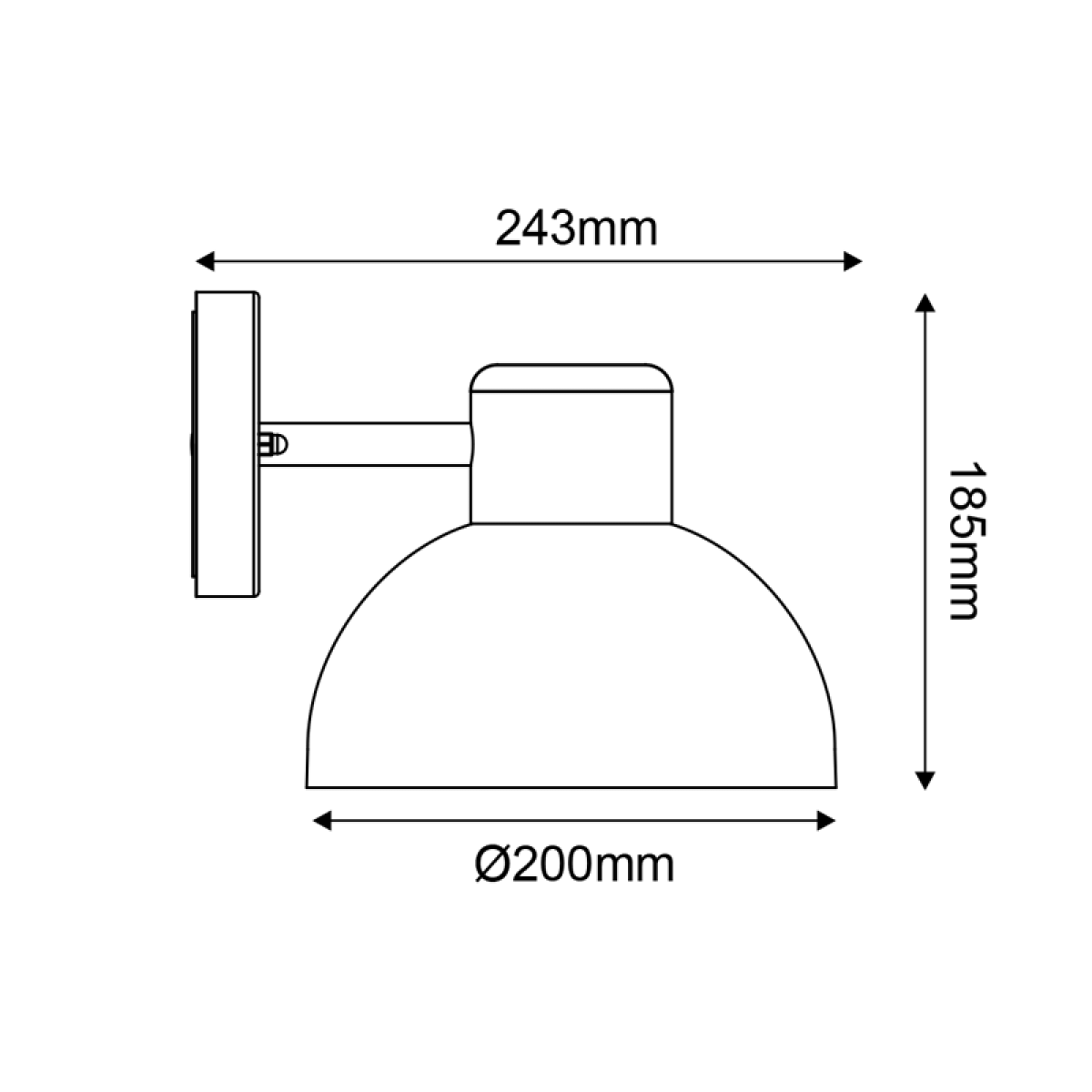 ACA ΜΑΥΡΟ ΕΠΙΤΟΙΧΟ ΦΩΤΙΣΤΙΚΟ BERO 1XE27 MAX.10W LED IP44 ΜΕ ΟΠΑΛ PC ΚΑΛΥΜΜΑ - Image 2
