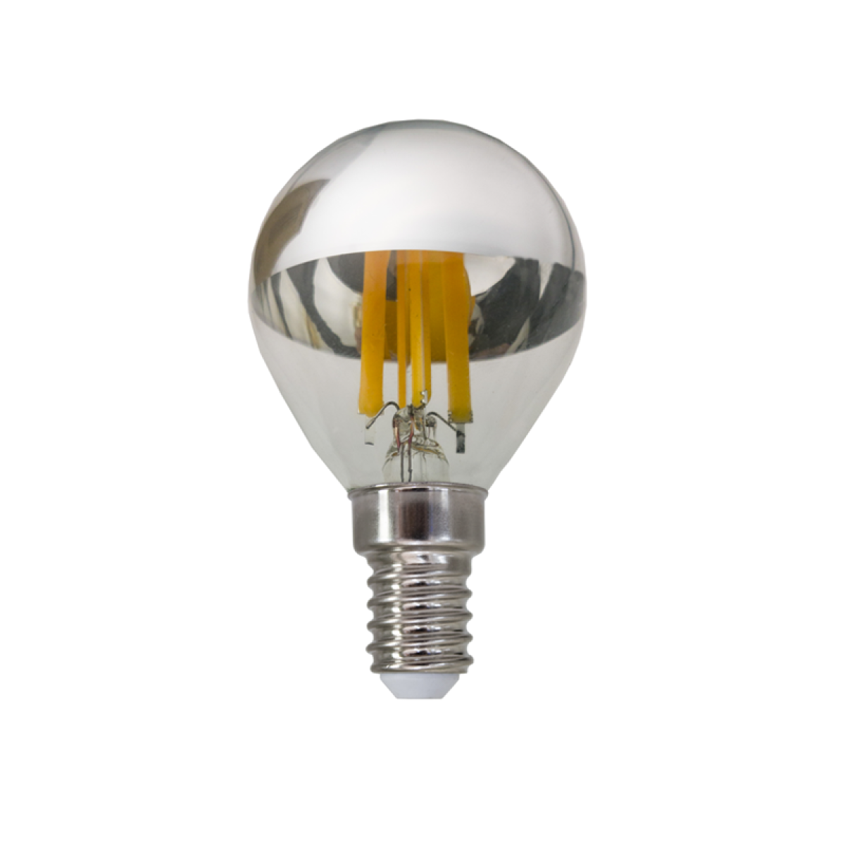 ACA LED FILAMENT E14 DIM G45 SILVER 5W 2700K 230V AC 620LM RA80