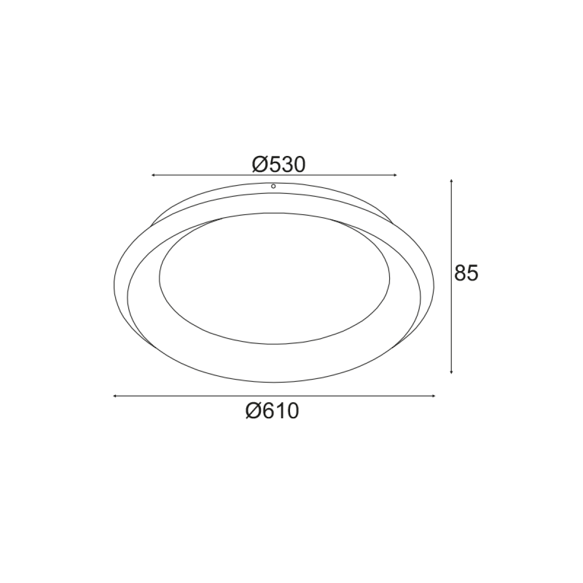 ACA ΟΡΟΦΗΣ Φ/Σ LED 48W 3000K 4610LM ΛΕΥΚΟ ΜΕΤΑΛΛΙΚΟ D61XH8,5CM DIANA - Image 2