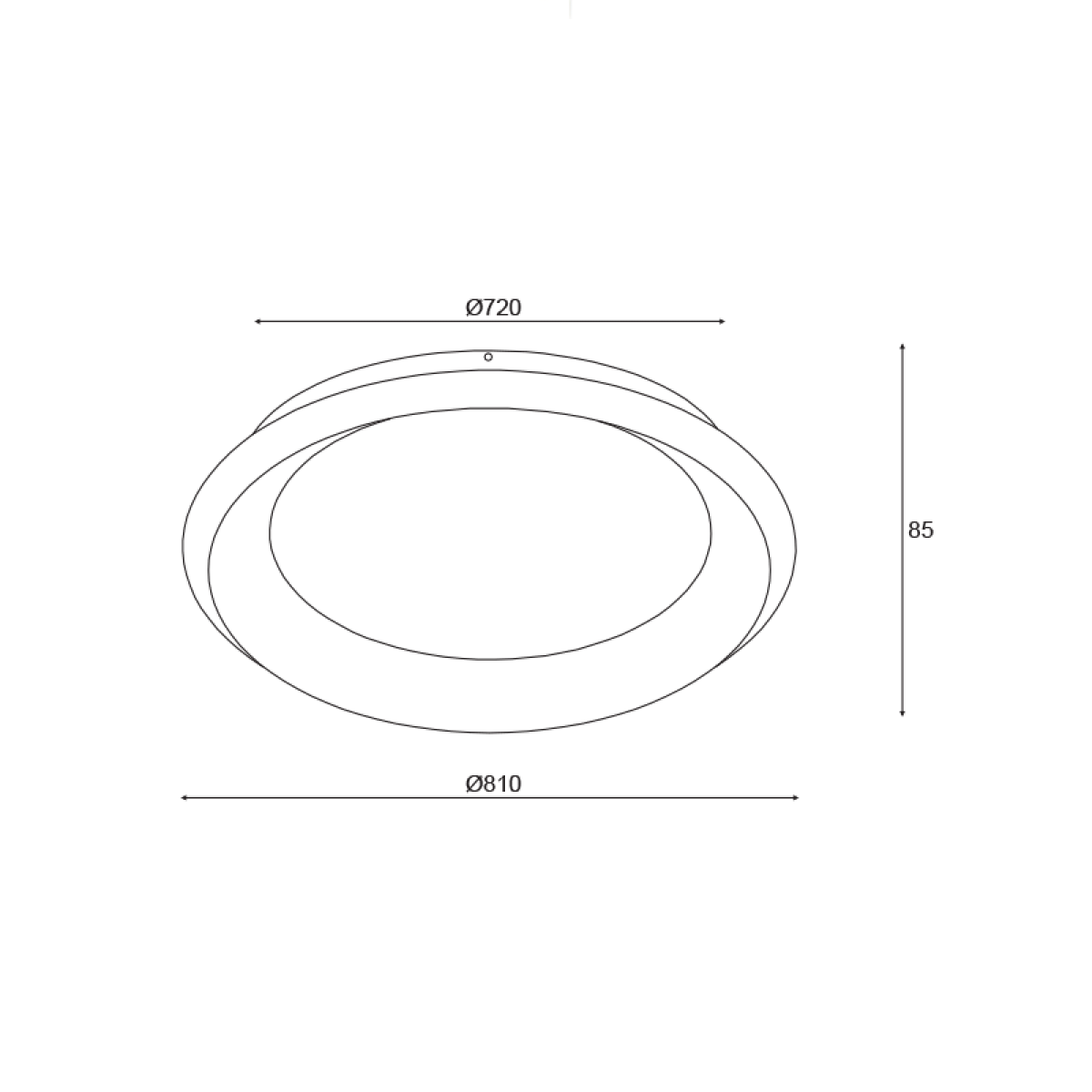 ACA ΟΡΟΦΗΣ Φ/Σ LED 100W 3000K 7010LM ΜΑΥΡΟ ΜΕΤΑΛΛΙΚΟ D81XH8,5CM DIANA - Image 2