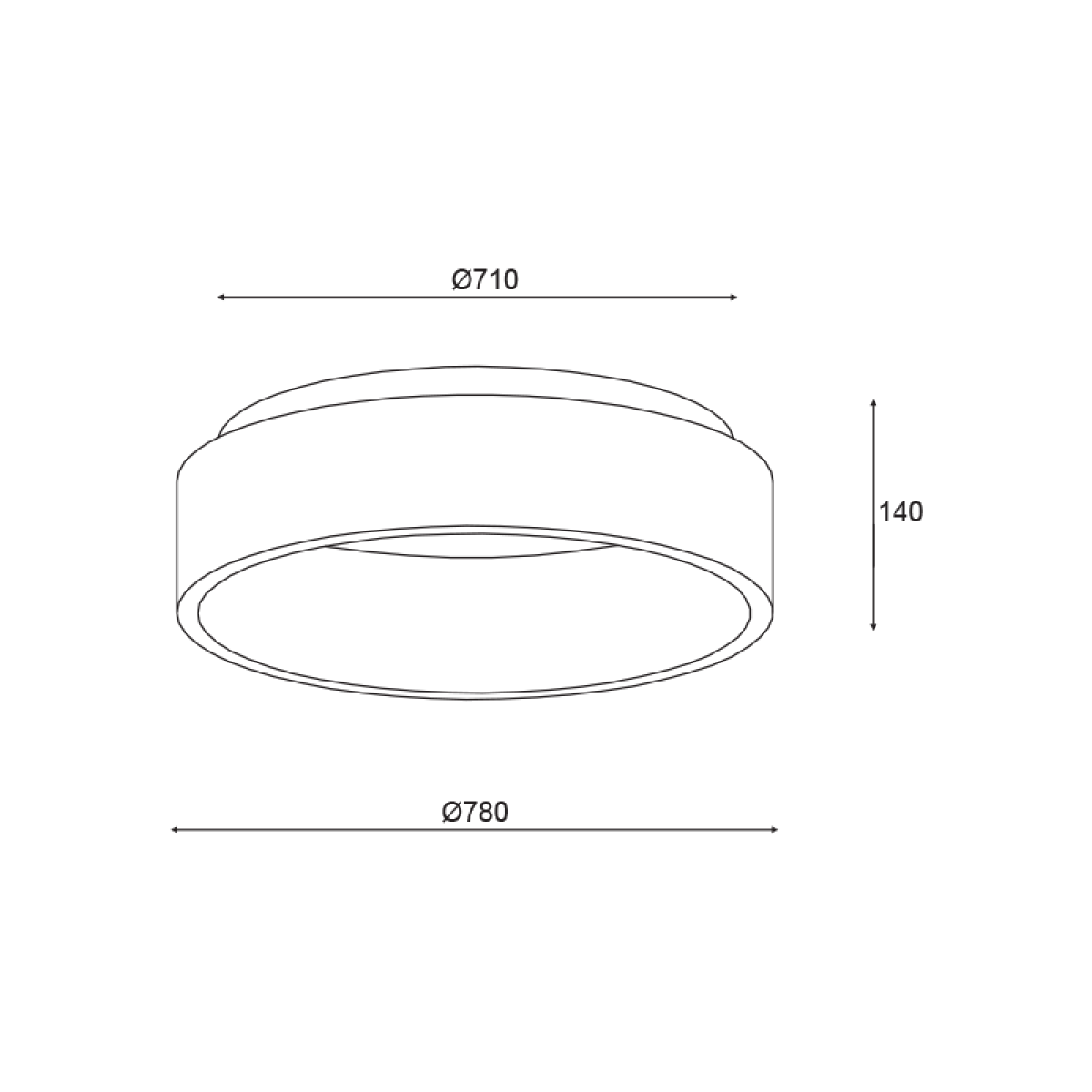 ACA ΟΡΟΦΗΣ Φ/Σ LED 80W 3000K 4100LM ΜΑΥΡΟ ΜΕΤΑΛΛΙΚΟ D78XH14CM APOLLO - Image 2