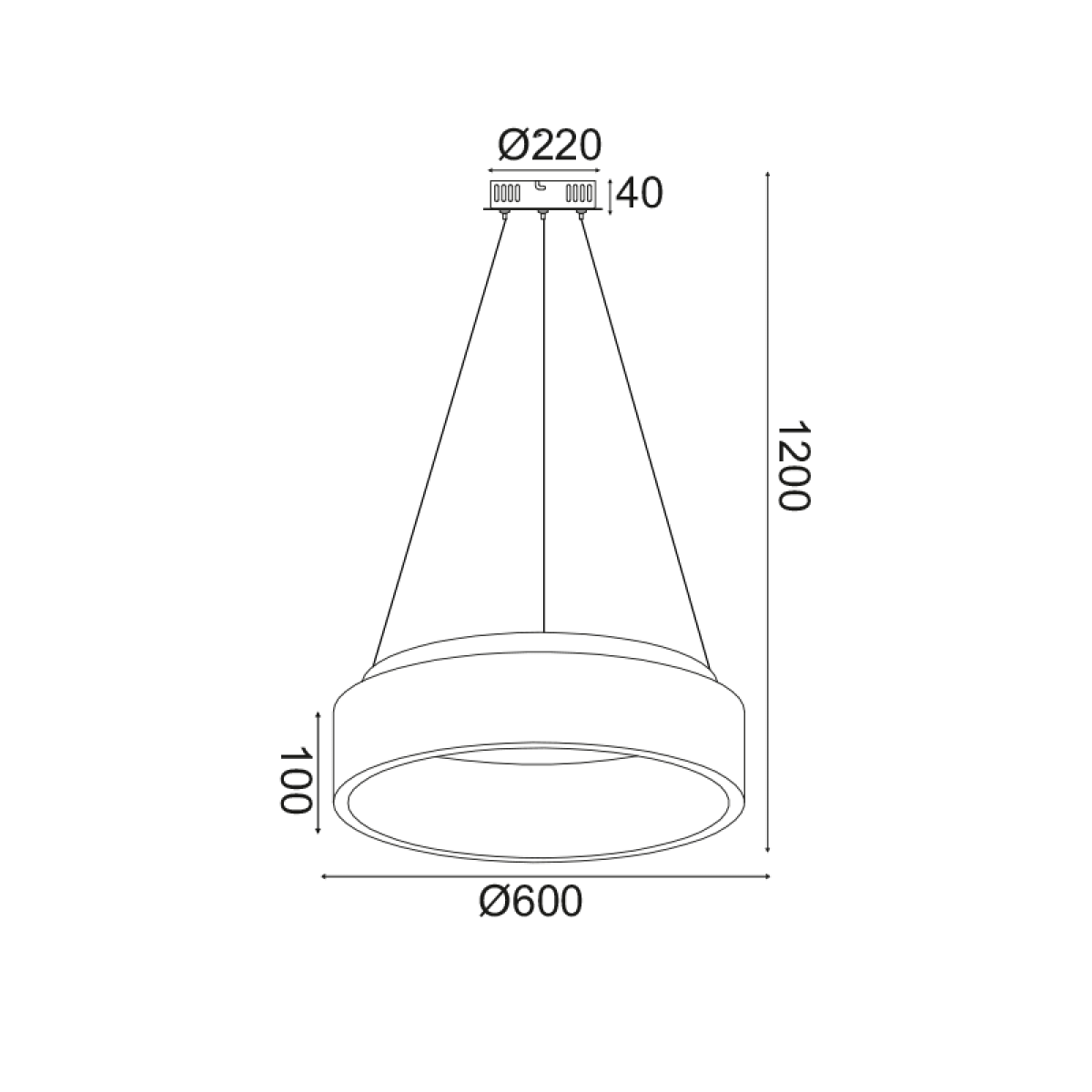 ACA ΚΡΕΜΑΣΤΟ Φ/Σ LED 48W 3000K 2630LM ΛΕΥΚΟ ΜΕΤΑΛΛΙΚΟ D60XH120CM APOLLO - Image 2