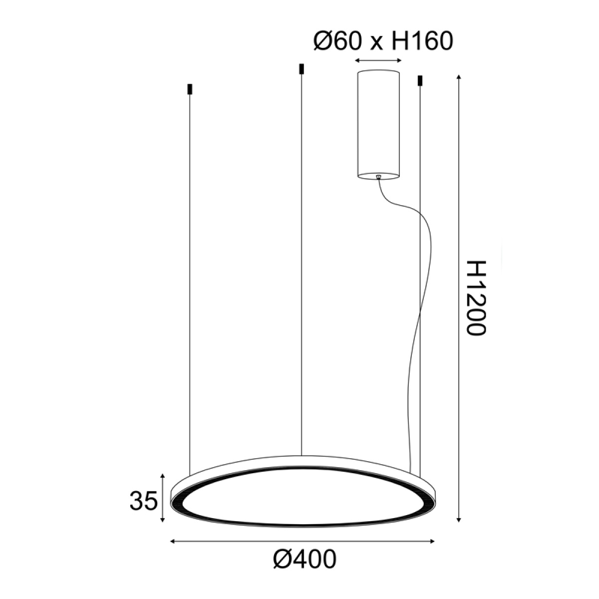 ACA ΚΡΕΜΑΣΤΟ Φ/Σ LED 36W 3000K 2700LM HARMONY ΧΡΥΣΟ ΑΛΟΥΜΙΝΙΟ IP20 D42XH120CM - Image 2