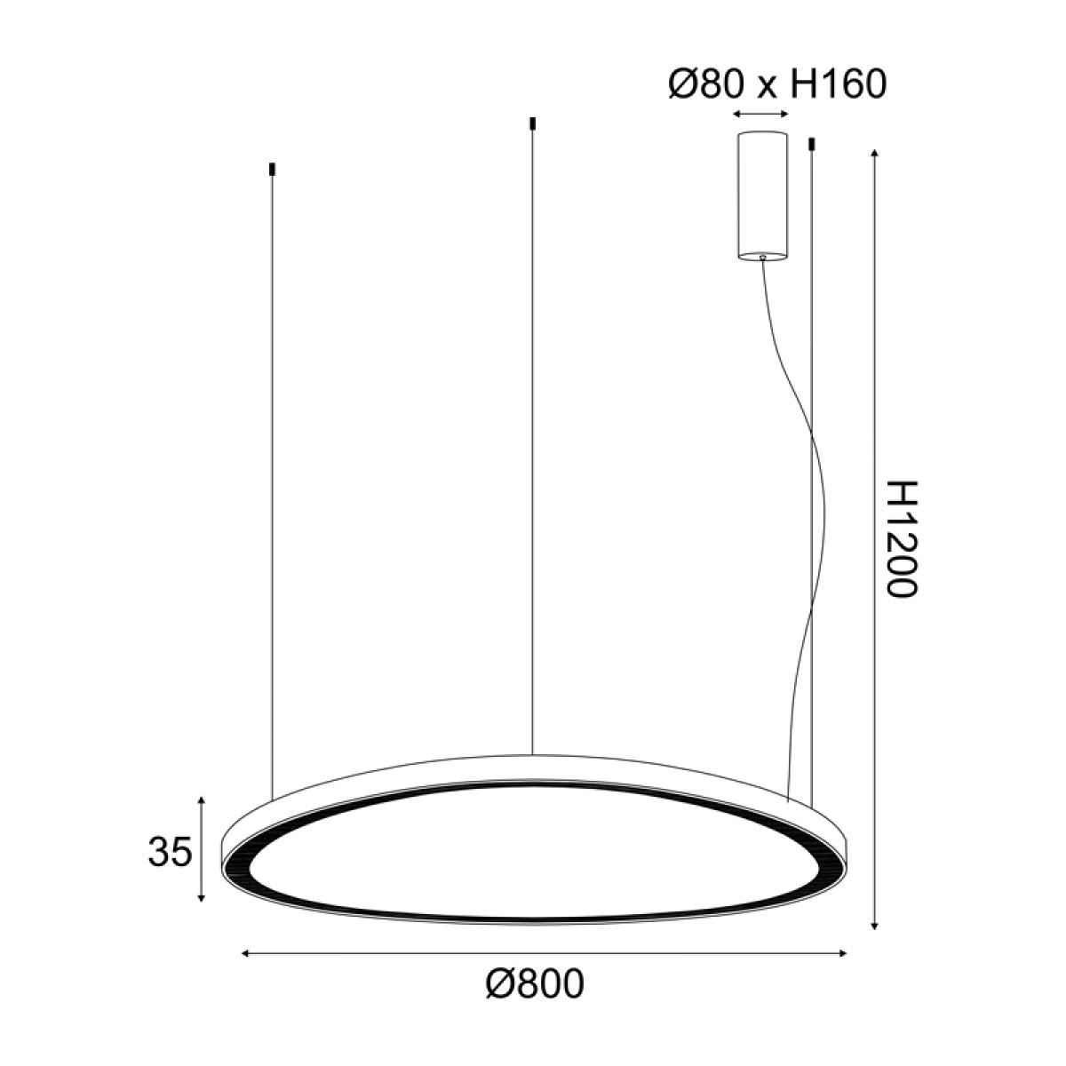 ACA ΚΡΕΜΑΣΤΟ Φ/Σ LED 74W 3000K 6500LM HARMONY ΧΡΥΣΟ ΑΛΟΥΜΙΝΙΟ IP20 D80XH120CM - Image 2