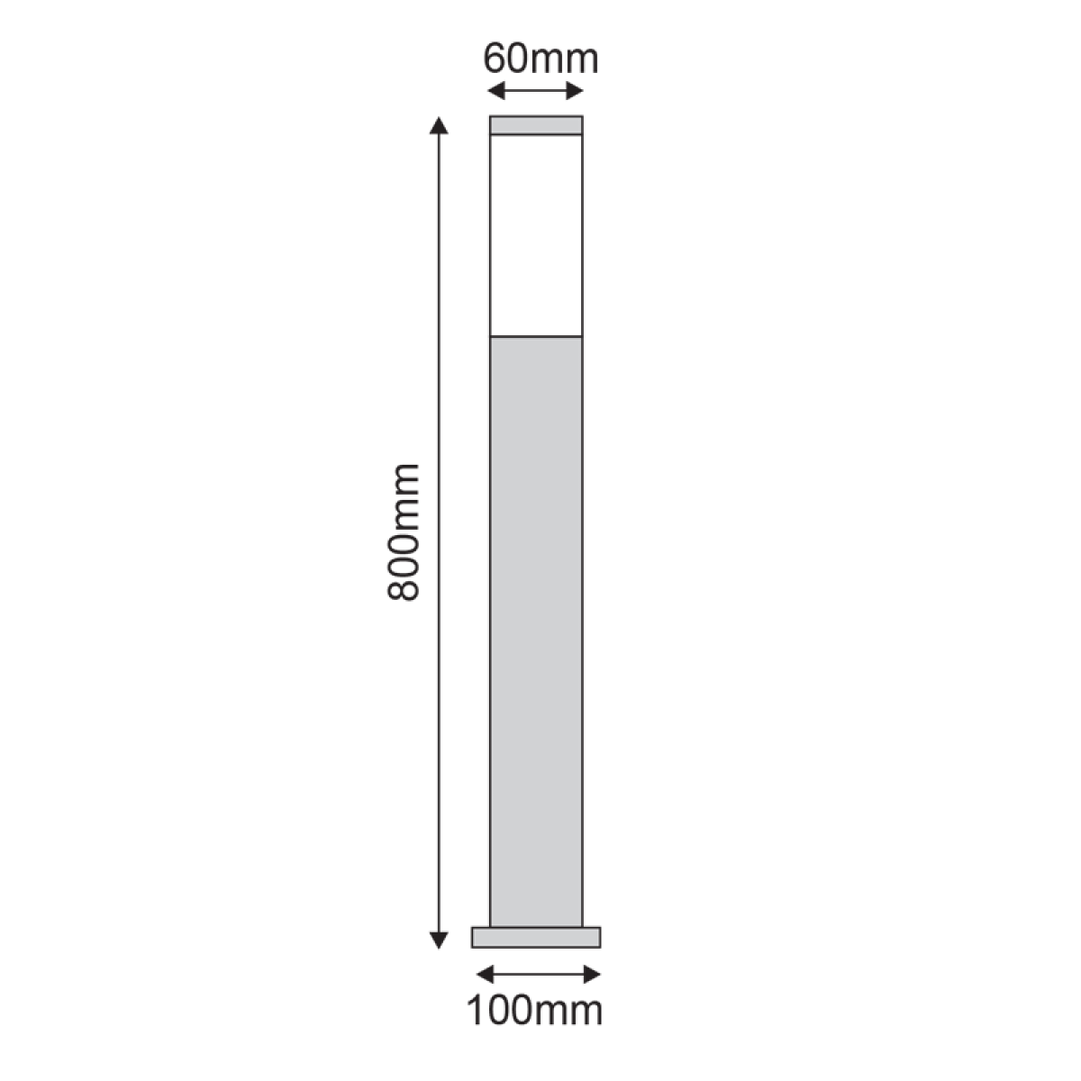 ACA ΚΟΛΩΝΑΚΙ ΤΕΤΡΑΓΩΝΟ 80cm ΑΝΟΞΕΙΔΩΤΟ - Image 2