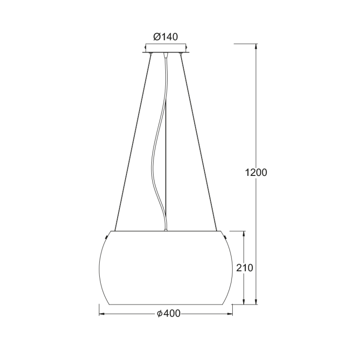 ACA ΚΡΕΜΑΣΤΟ 3Χ60W E27 Φ40 Η128 ΓΥΑΛΙ ΔΙΑΦΑΝΕΣ PONTIAC - Image 2