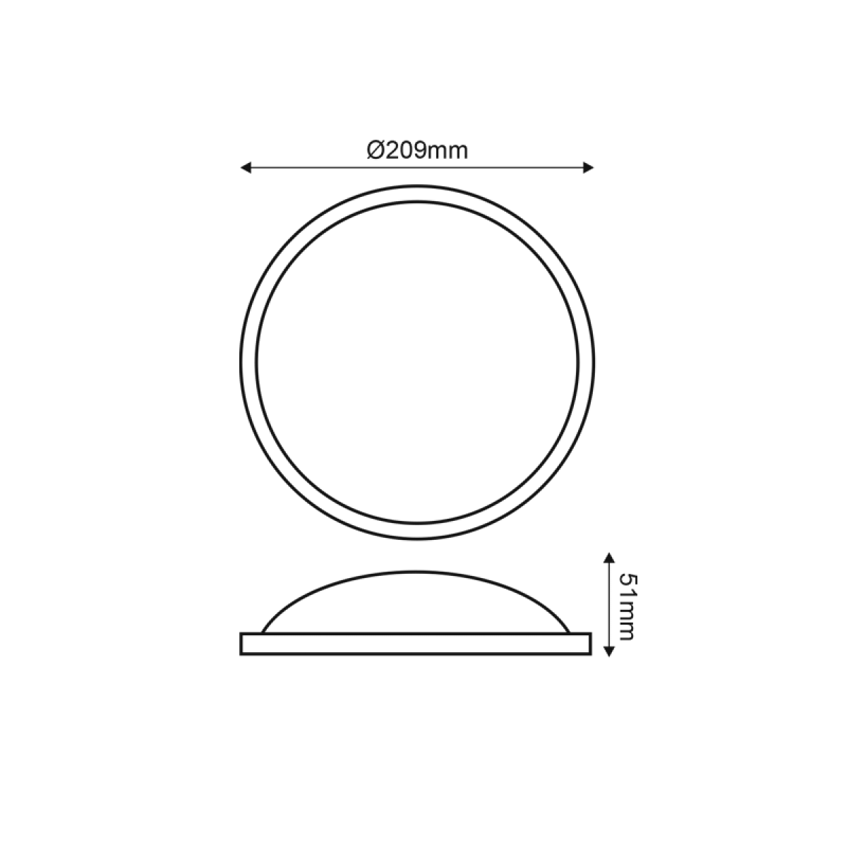 ACA LED PC WHITE CEIL LUMINAIRE 230V AC IP65 20W 1700lm 3000K 110° Ra80 - Image 2