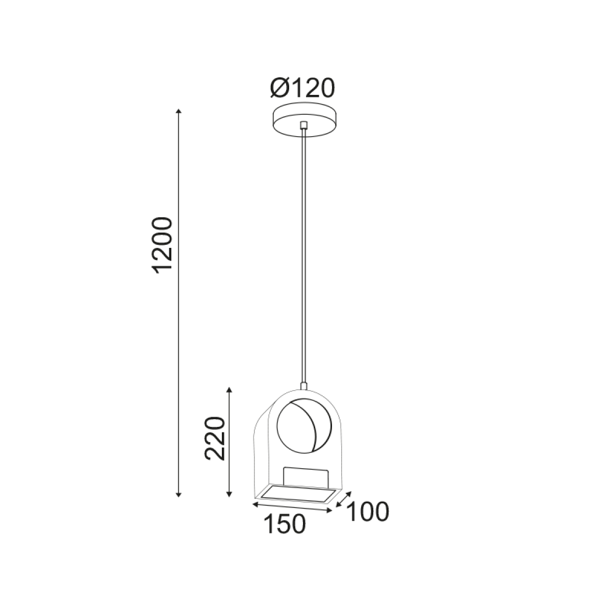 ACA  ΚΡΕΜΑΣΤΟ Φ/Σ LED 10W 3000K 800LM ΞΥΛΟ+ΑΚΡΥΛΙΚΟ 15X10XH120CM YOKO - Image 2