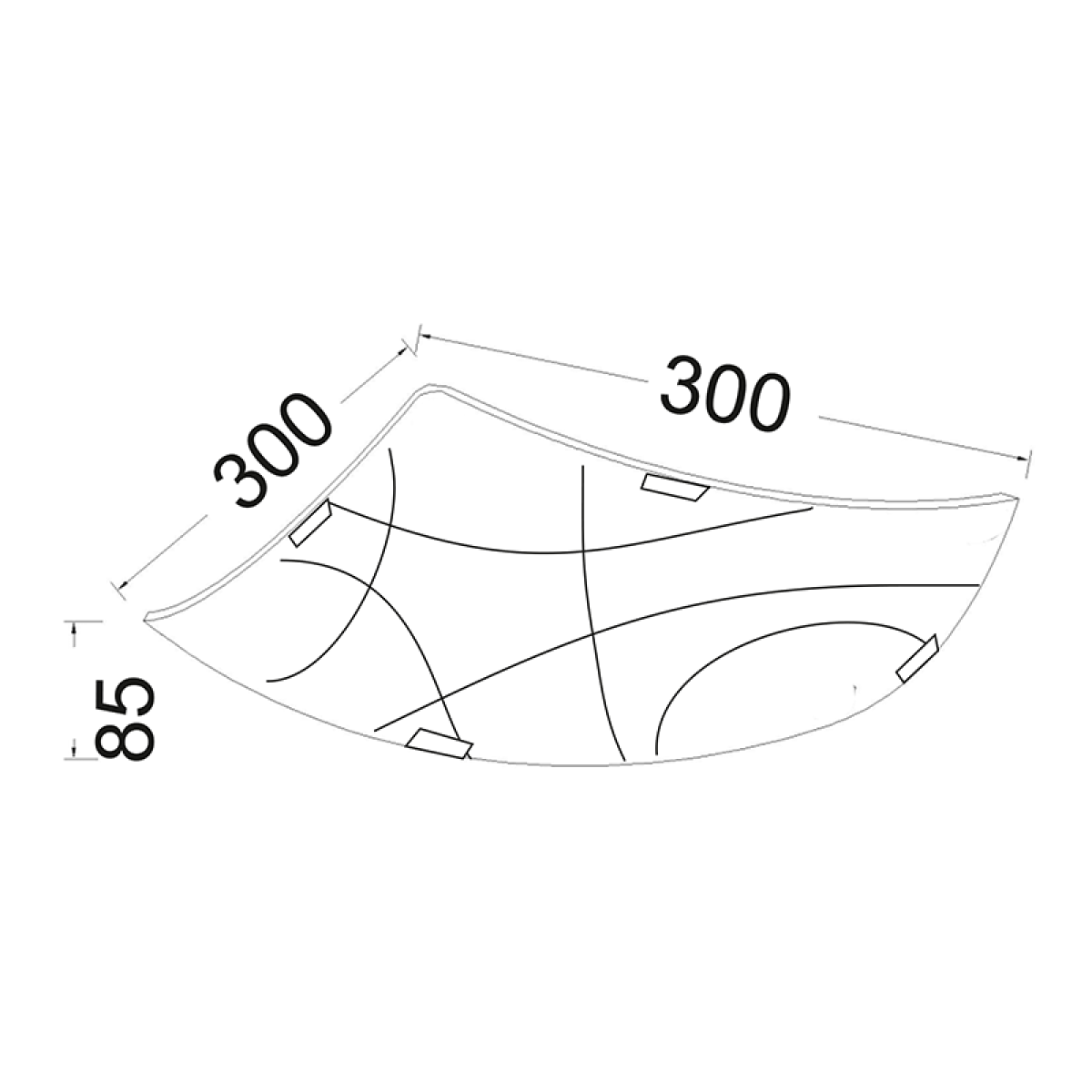 ACA ΠΛΑΦΟΝΙΕΡΑ ΤΕΤΡΑΓΩΝΗ ΣΧΕΔΙΑ Φ30CM 2XE27 LOCRIS - Image 2